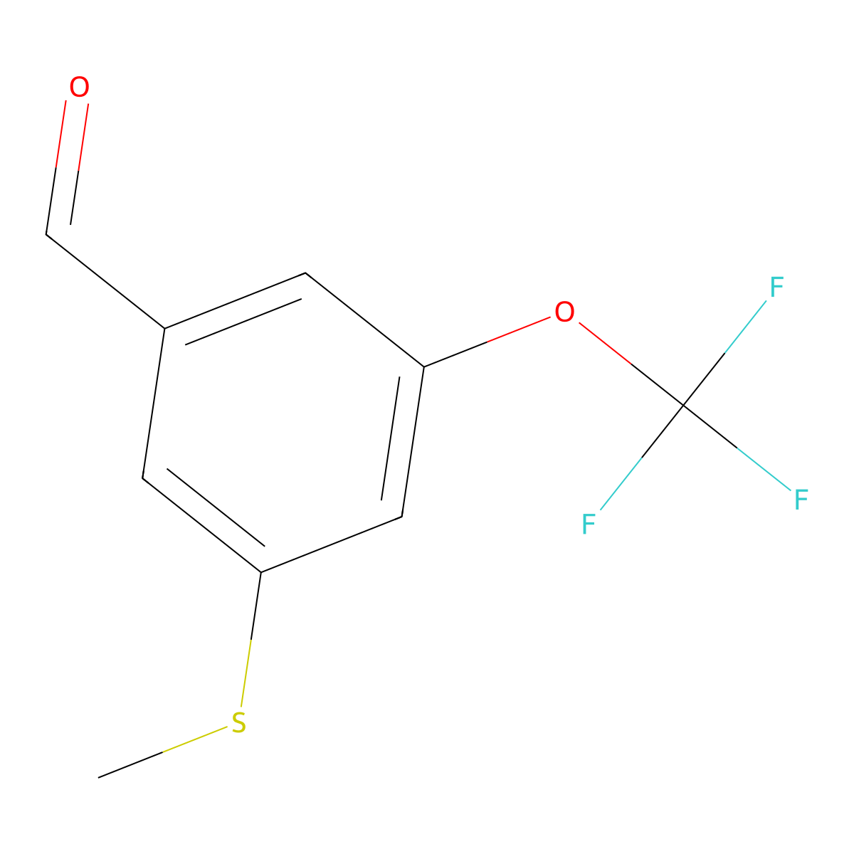 3-(Methylthio)-5-(trifluoromethoxy)benzaldehyde molecular structure, CAS 2167962-03-8