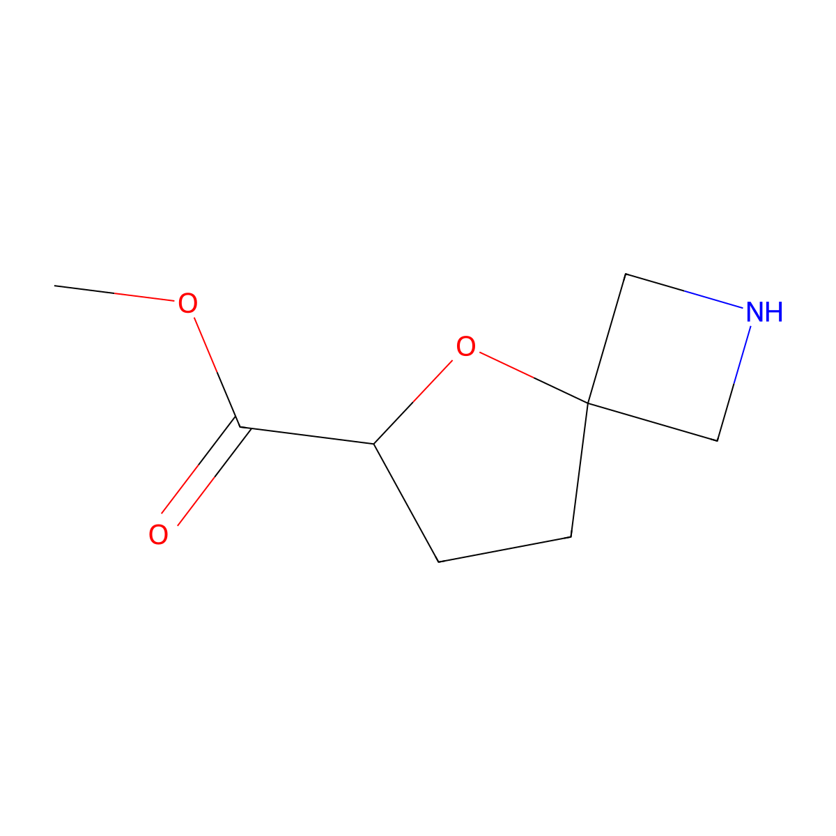Methyl 5-oxa-2-azaspiro[3.4]octane-6-carboxylate molecular structure, CAS 2167966-64-3