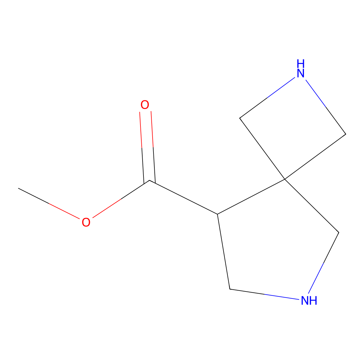 Methyl 2,6-diazaspiro[3.4]octane-8-carboxylate molecular structure, CAS 2167969-25-5
