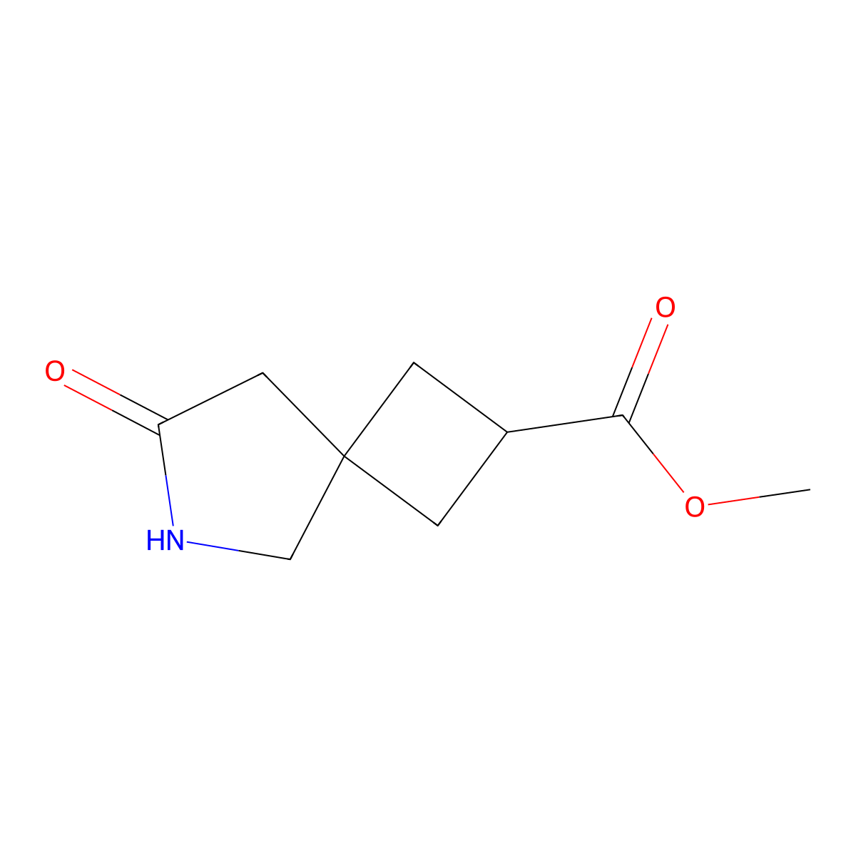 Methyl 7-oxo-6-azaspiro[3.4]octane-2-carboxylate molecular structure, CAS 2167976-45-4