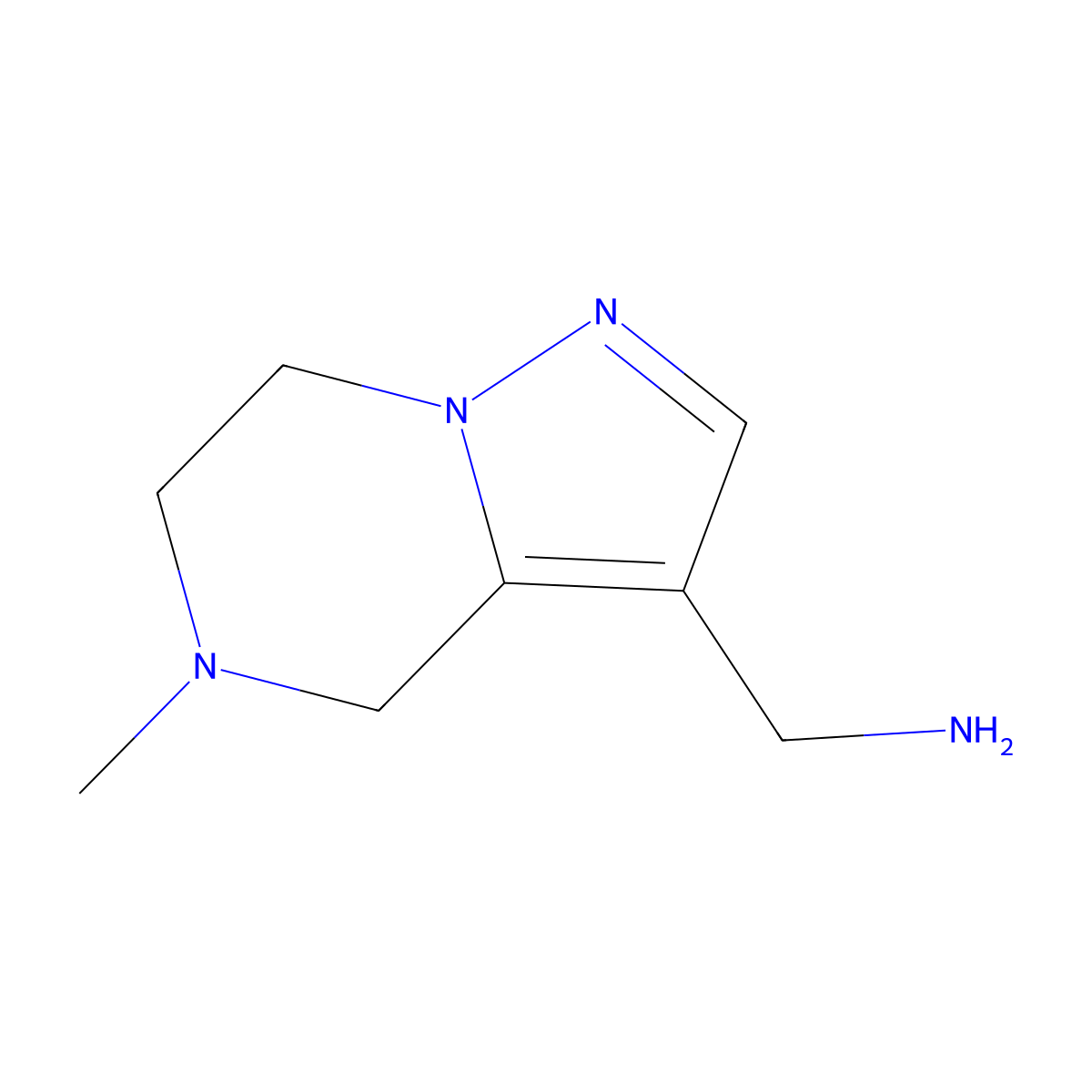 {5-methyl-4H,5H,6H,7H-pyrazolo[1,5-a]pyrazin-3-yl}methanamine molecular structure, CAS 2167976-88-5