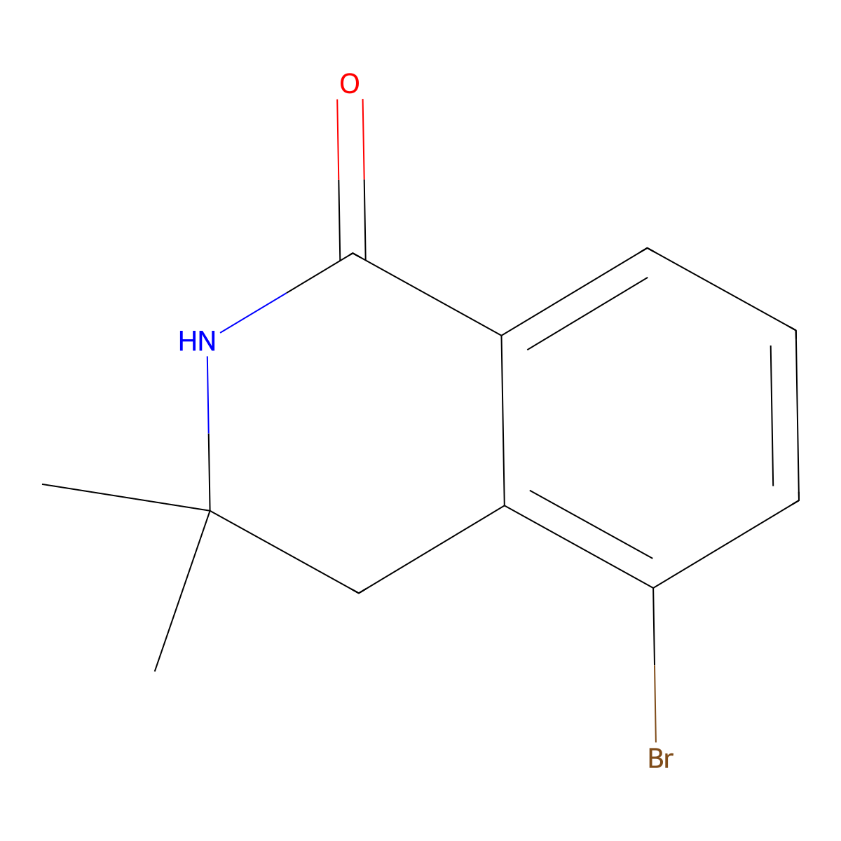 5-Bromo-3,3-dimethyl-1,2,3,4-tetrahydroisoquinolin-1-one molecular structure, CAS 2167981-34-0