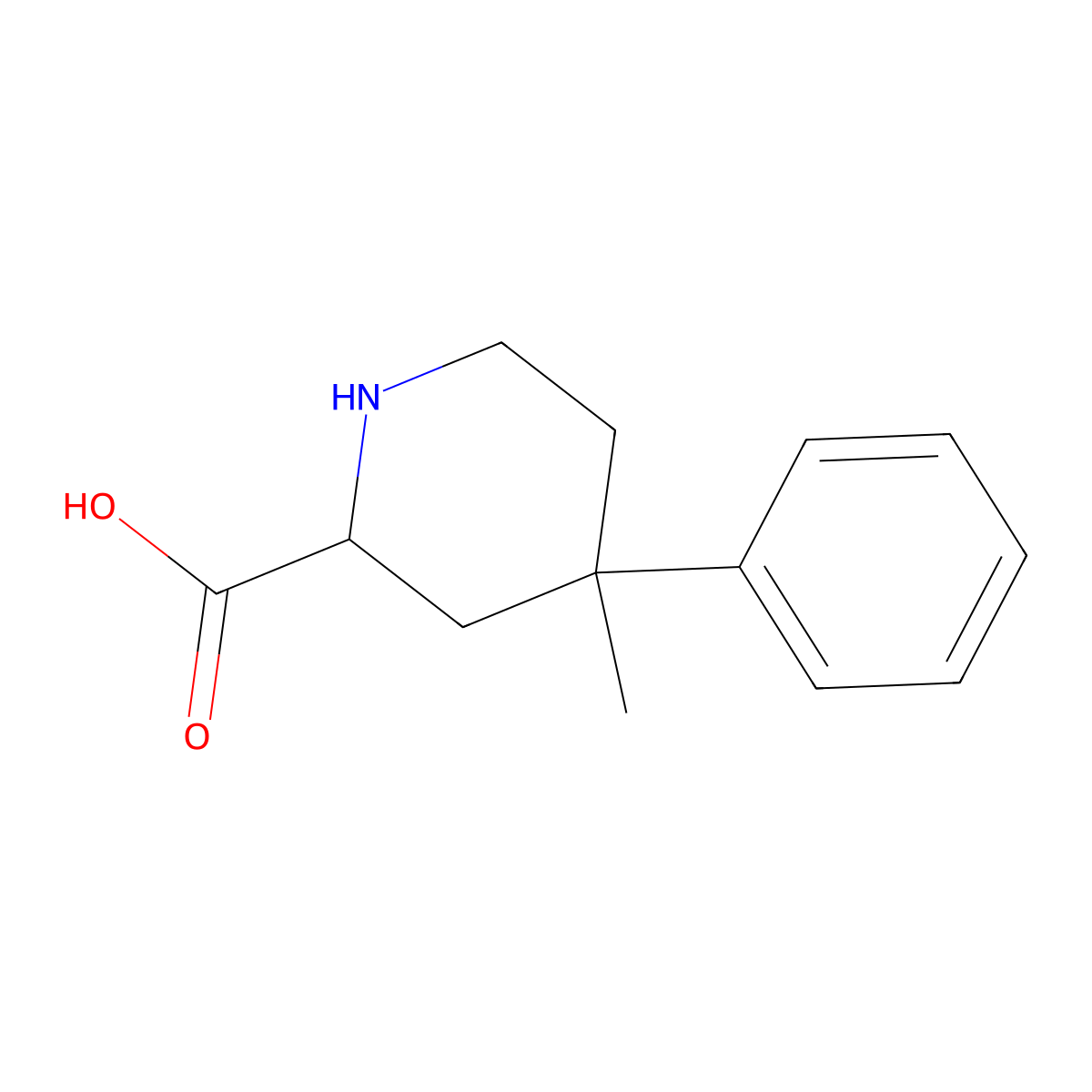 4-Methyl-4-phenylpiperidine-2-carboxylic acid molecular structure, CAS 2167982-72-9