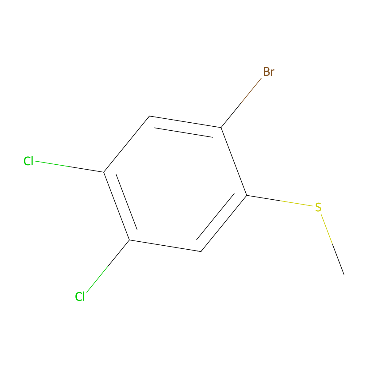 (2-Bromo-4,5-dichlorophenyl)(methyl)sulfane molecular structure, CAS 2167985-32-0