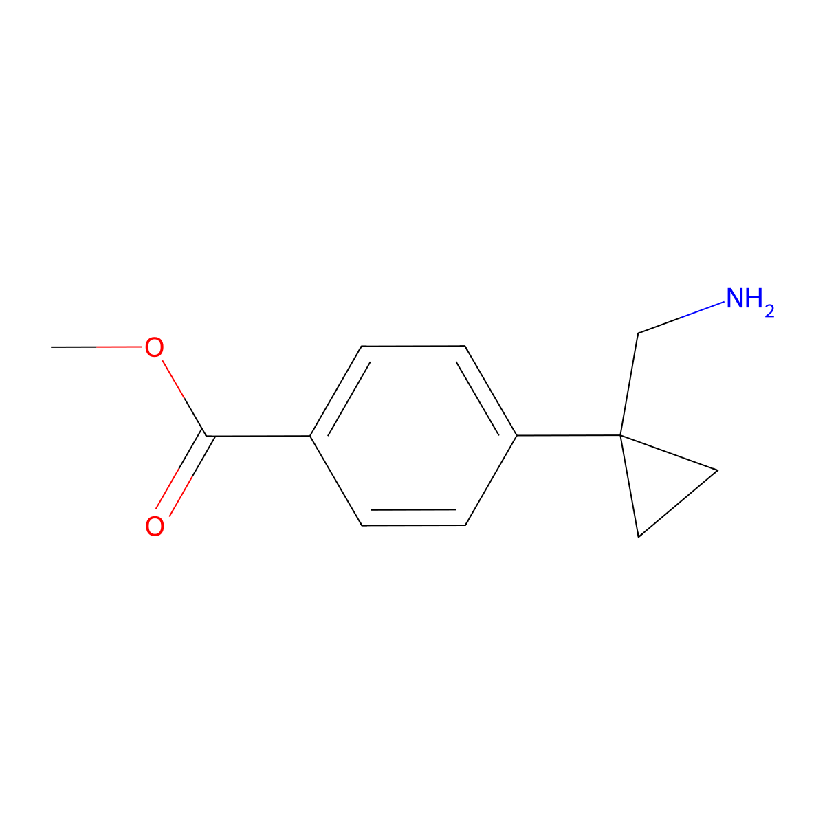Methyl 4-[1-(aminomethyl)cyclopropyl]benzoate molecular structure, CAS 2167986-33-4