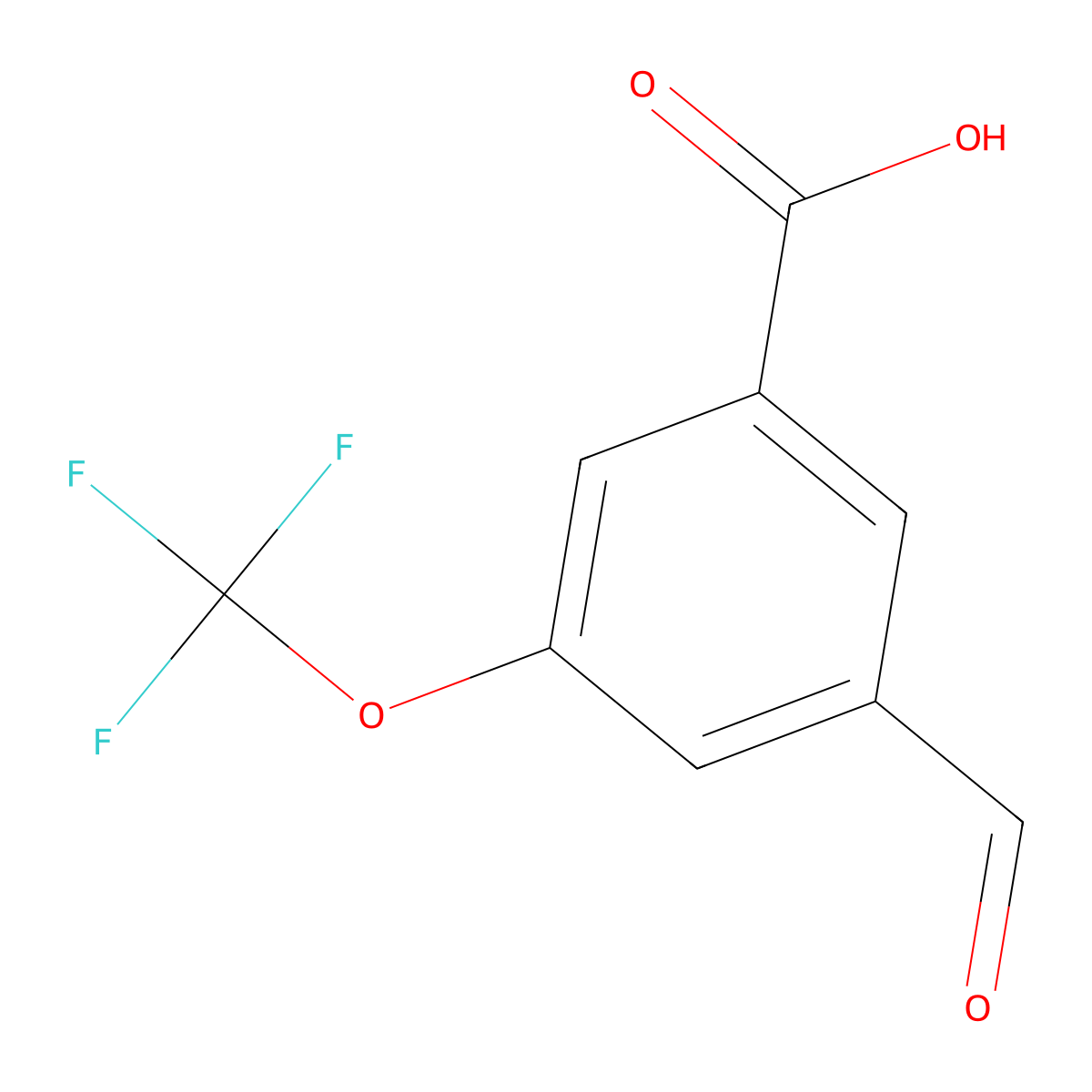 3-Formyl-5-(trifluoromethoxy)benzoic acid molecular structure, CAS 2167993-22-6