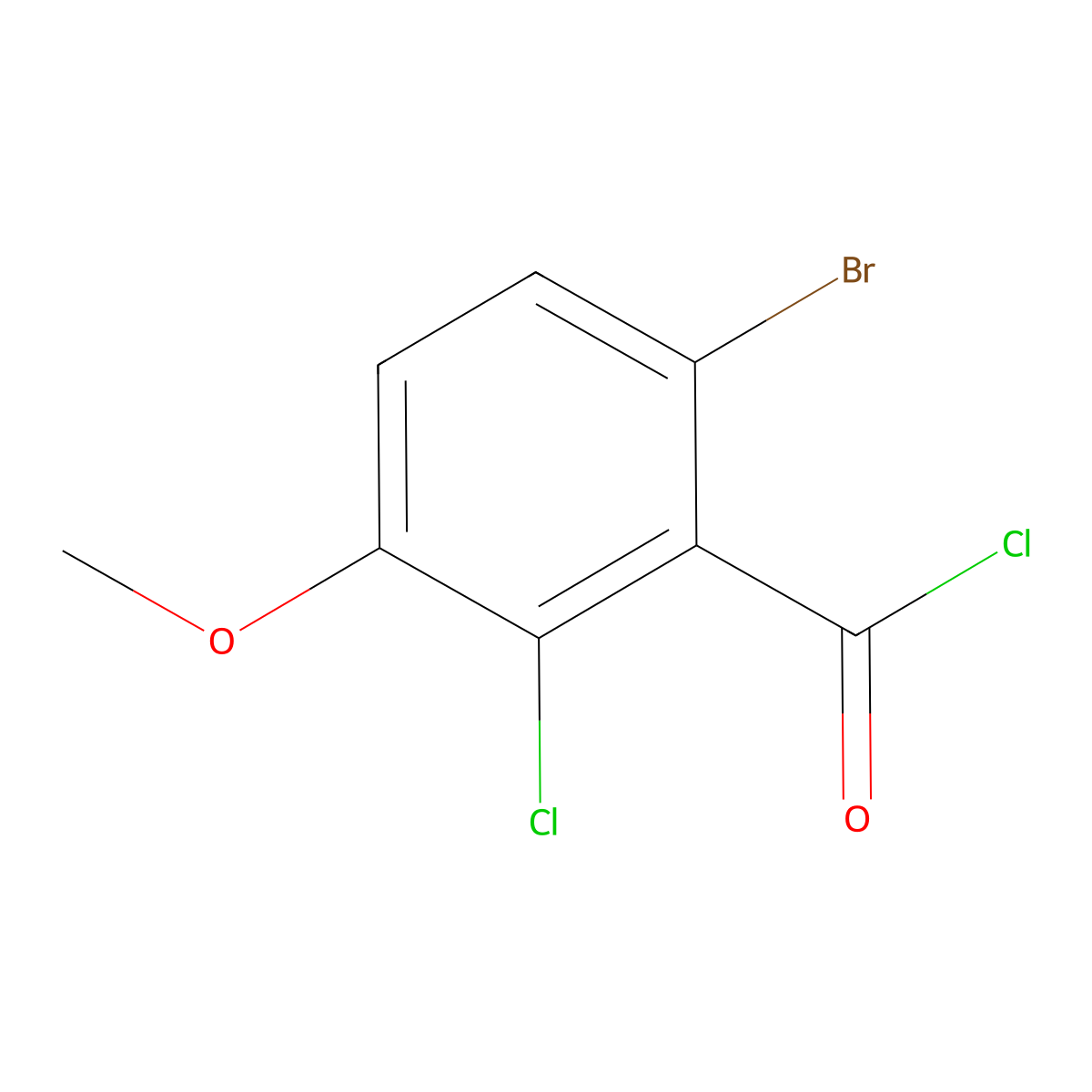 6-Bromo-2-chloro-3-methoxybenzoyl chloride molecular structure, CAS 2167997-68-2