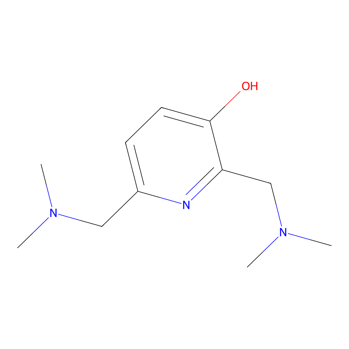 2,6-Bis((dimethylamino)methyl)-3-pyridinol molecular structure, CAS 2168-17-4