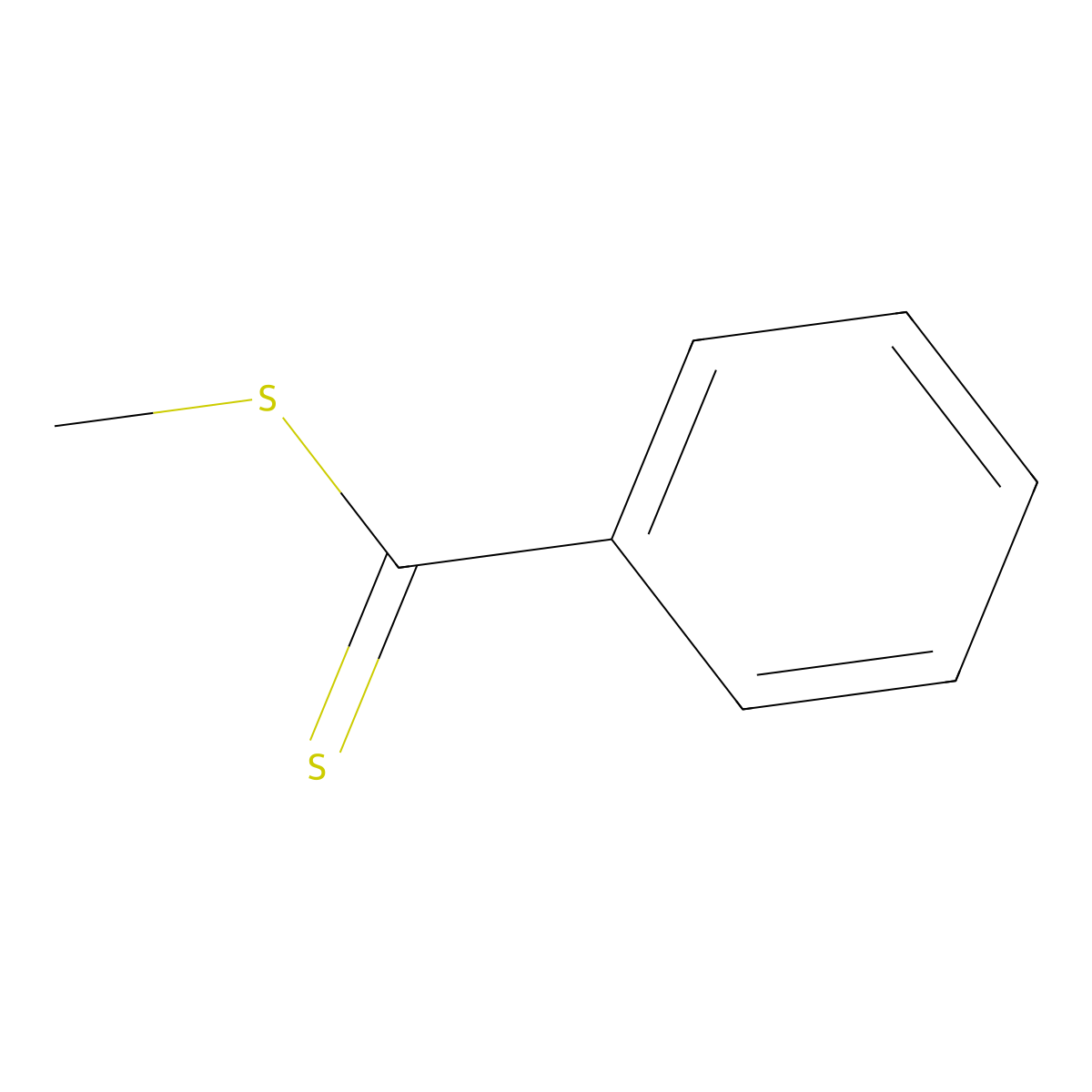 Methyl benzenecarbodithioate molecular structure, CAS 2168-78-7