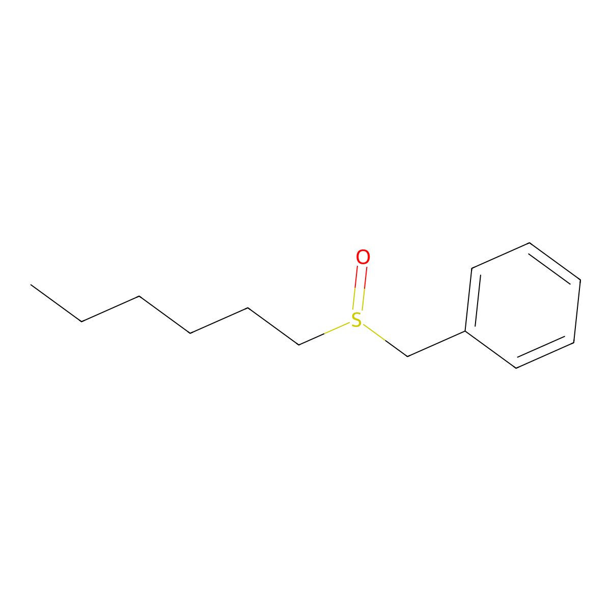 Benzene, [(hexylsulfinyl)methyl]- molecular structure, CAS 2168-99-2