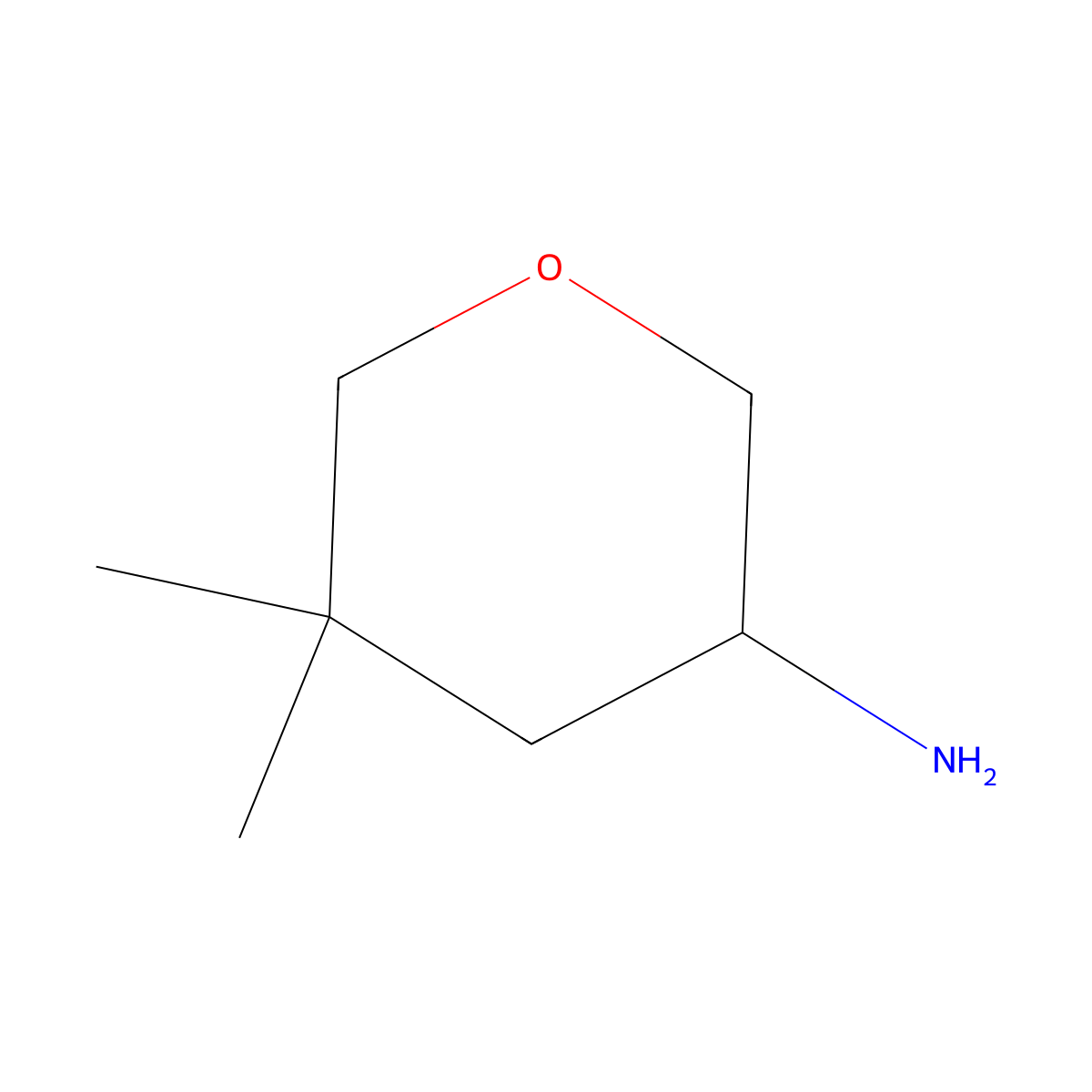 5,5-Dimethyloxan-3-amine molecular structure, CAS 2168004-96-2