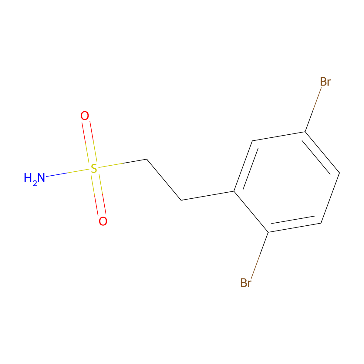 2-(2,5-Dibromophenyl)ethane-1-sulfonamide molecular structure, CAS 2168007-59-6