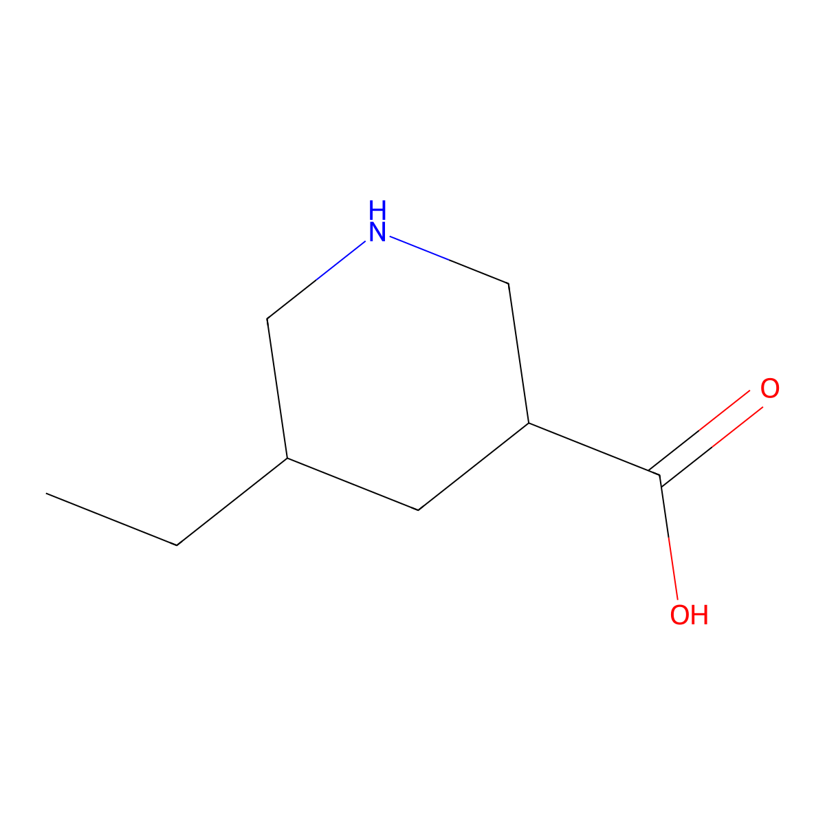 5-Ethylpiperidine-3-carboxylic acid molecular structure, CAS 2168012-95-9