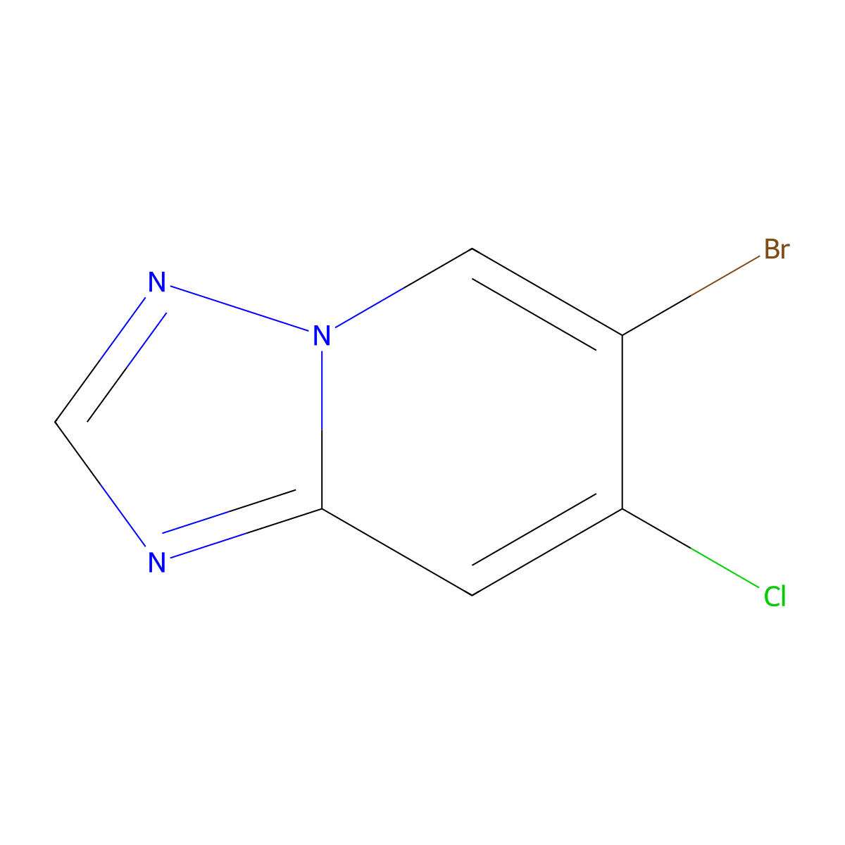 6-Bromo-7-chloro[1,2,4]triazolo[1,5-a]pyridine molecular structure, CAS 2168013-02-1