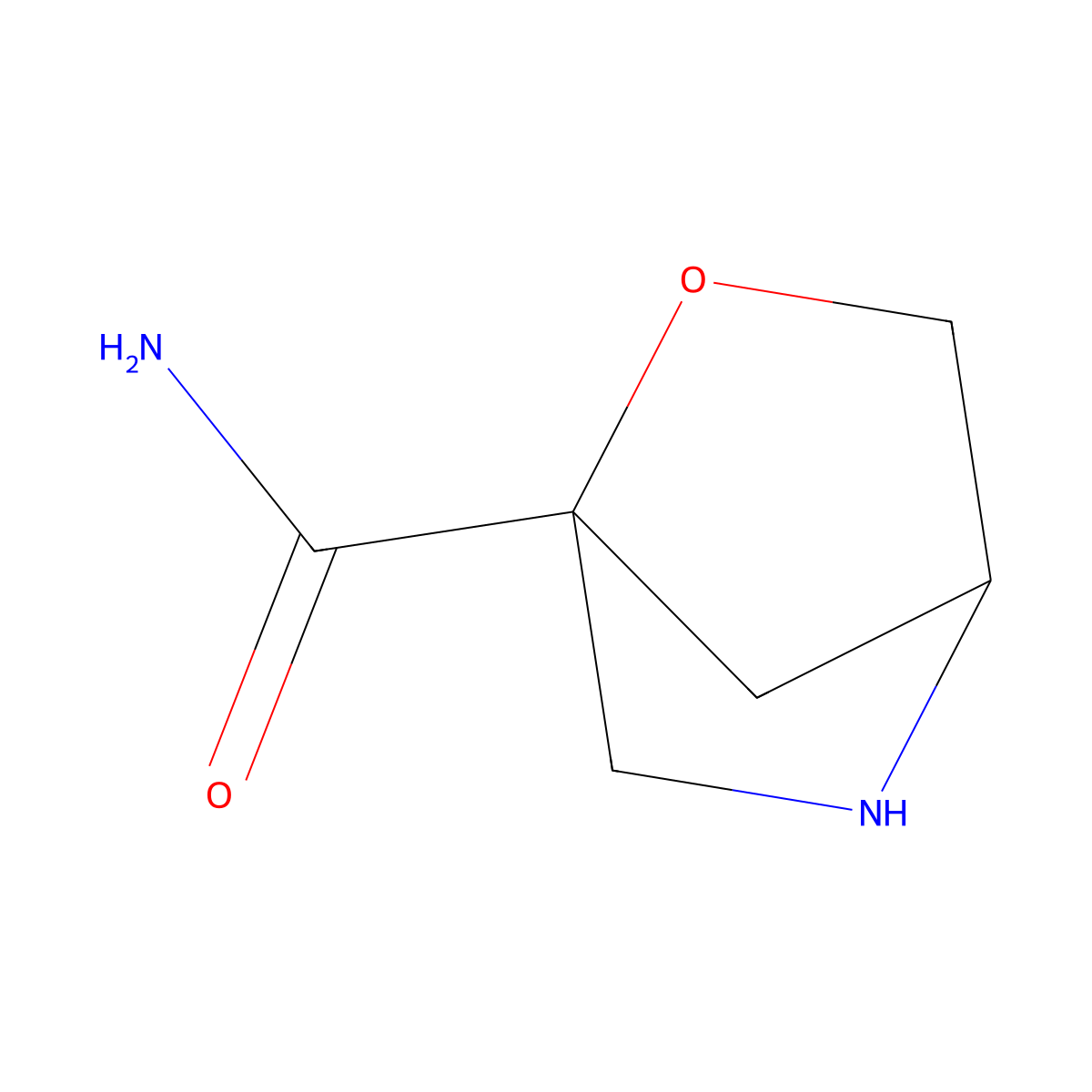 2-Oxa-5-azabicyclo[2.2.1]heptane-1-carboxamide molecular structure, CAS 2168015-07-2