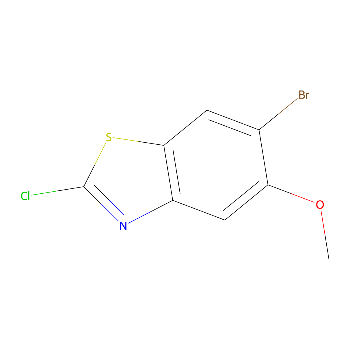6-Bromo-2-chloro-5-methoxybenzo[D]thiazole molecular structure, CAS 2168019-41-6