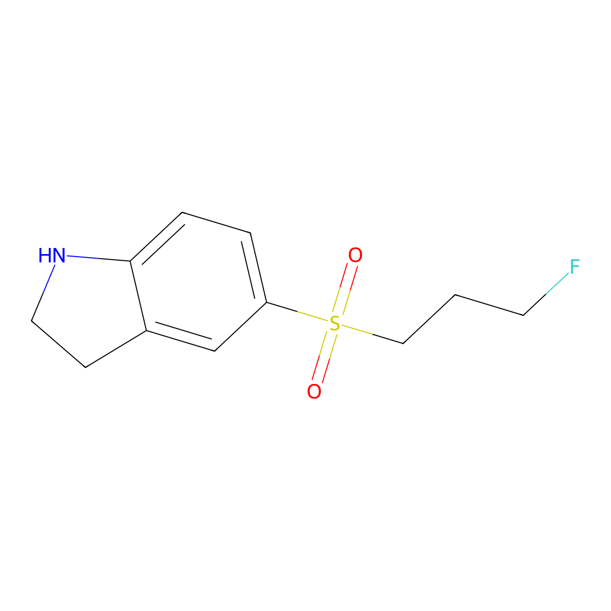 5-((3-Fluoropropyl)sulfonyl)indoline molecular structure, CAS 2168019-54-1