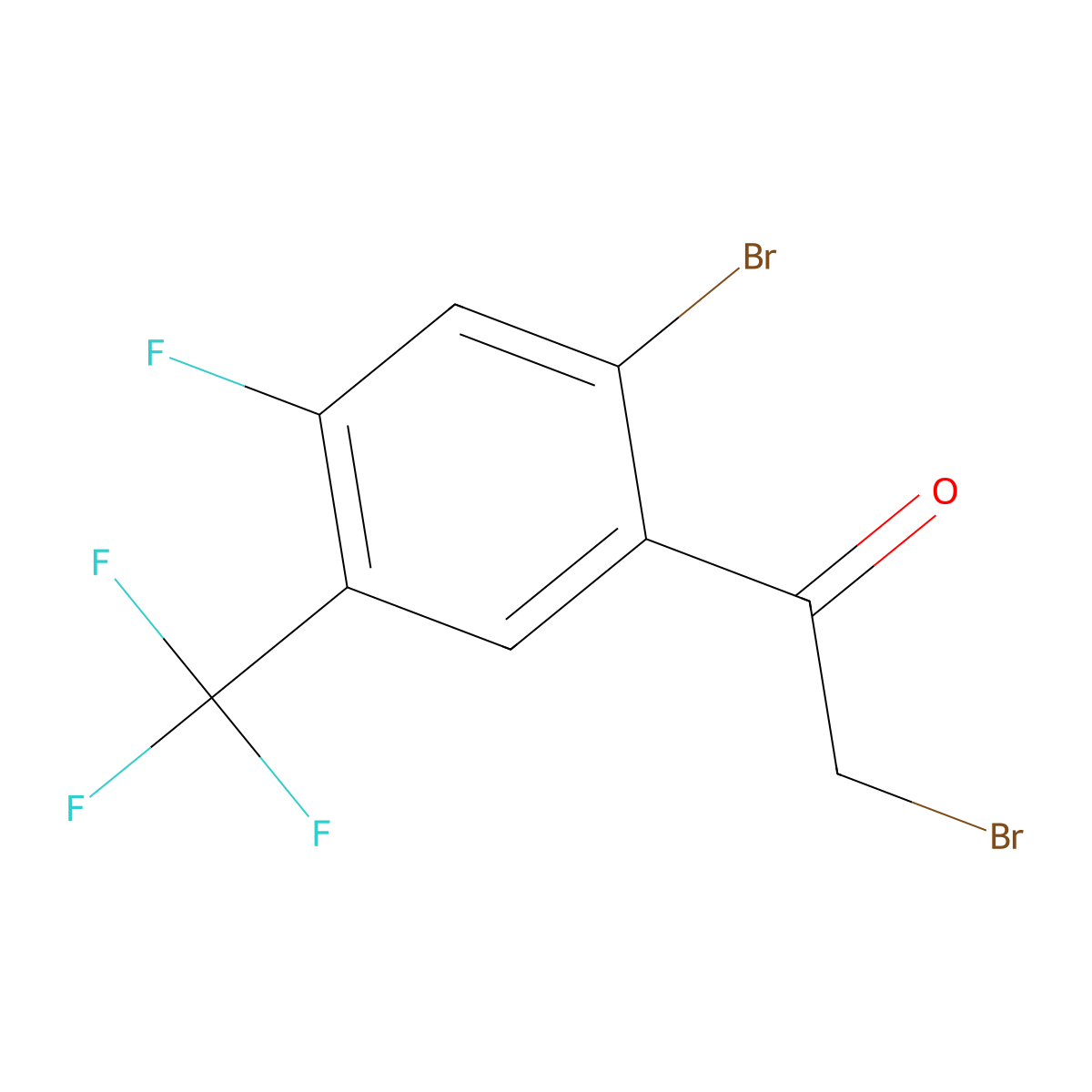 2'-Bromo-4'-fluoro-5'-(trifluoromethyl)phenacyl bromide molecular structure, CAS 2168037-23-6