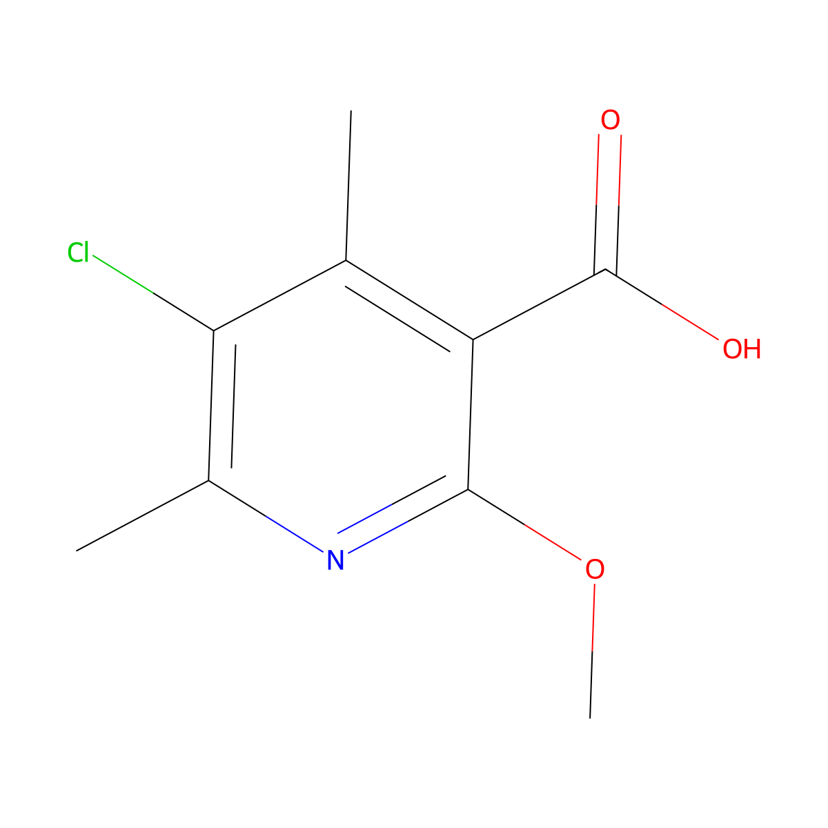5-Chloro-2-methoxy-4,6-dimethylpyridine-3-carboxylic acid molecular structure, CAS 2168039-48-1