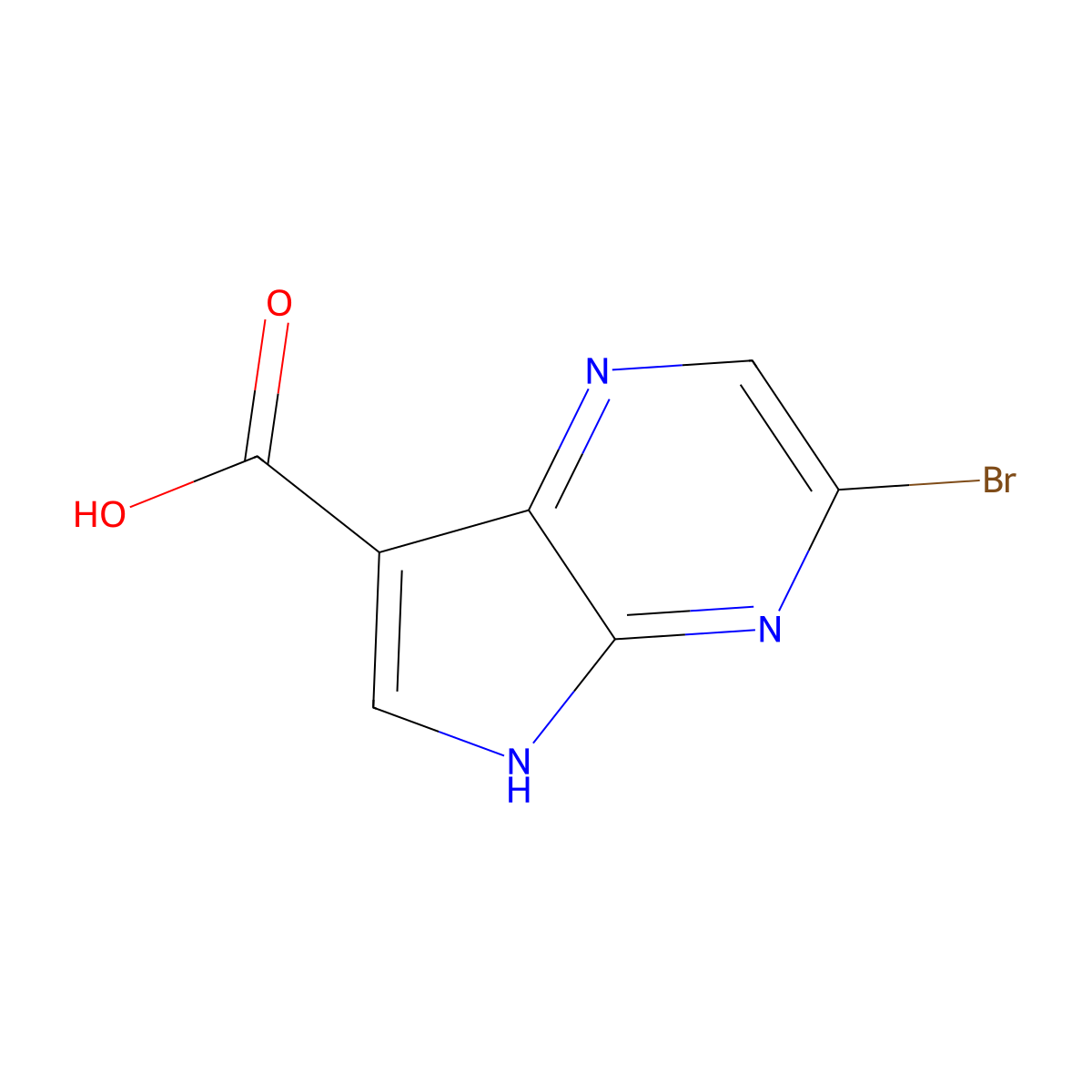 3-Bromo-5H-pyrrolo[2,3-b]pyrazine-7-carboxylic acid molecular structure, CAS 2168042-80-4