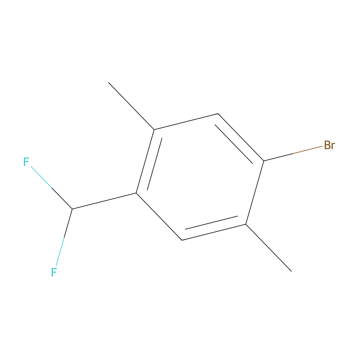 1-Bromo-4-(difluoromethyl)-2,5-dimethylbenzene molecular structure, CAS 2168042-86-0