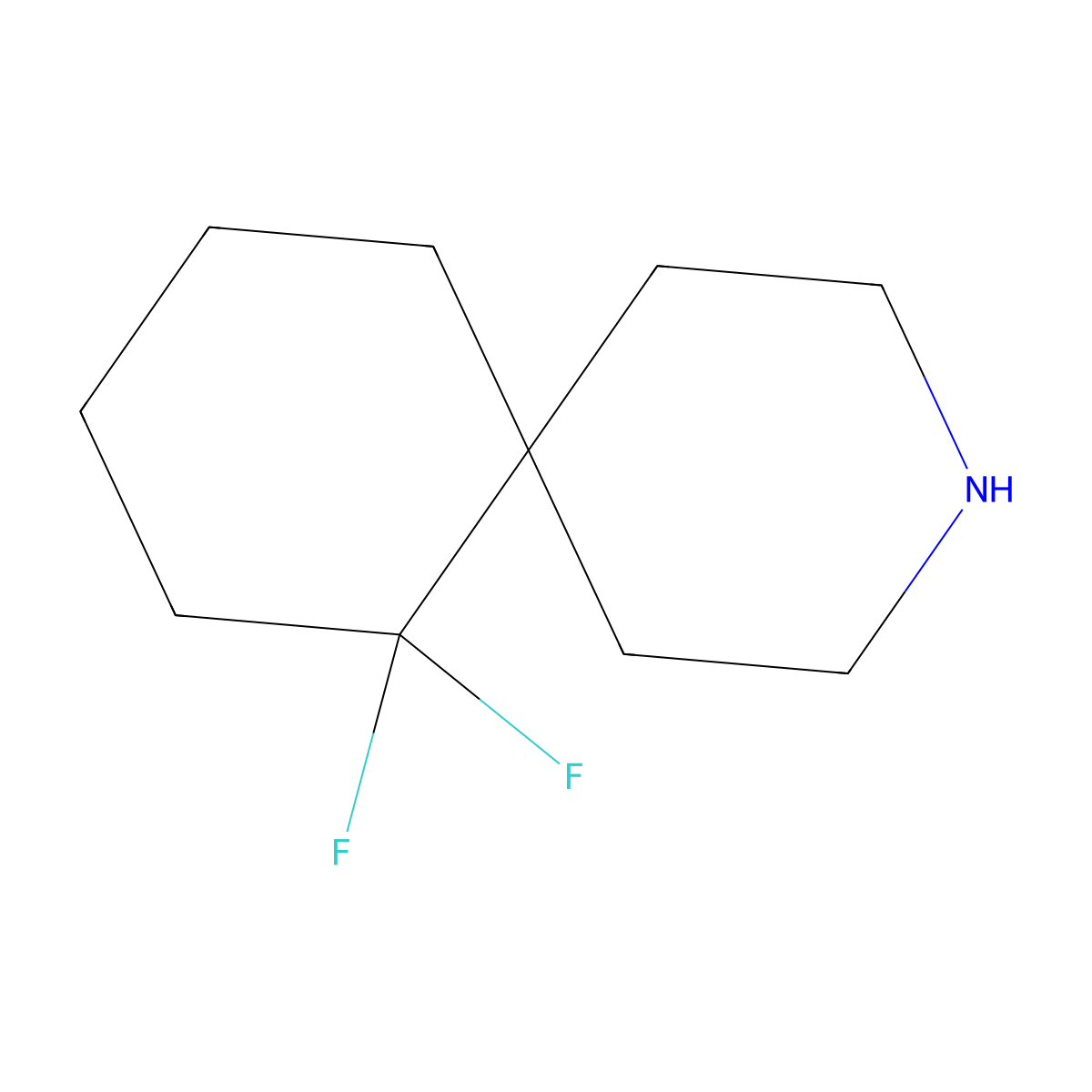 7,7-Difluoro-3-azaspiro[5.5]undecane molecular structure, CAS 2168042-94-0