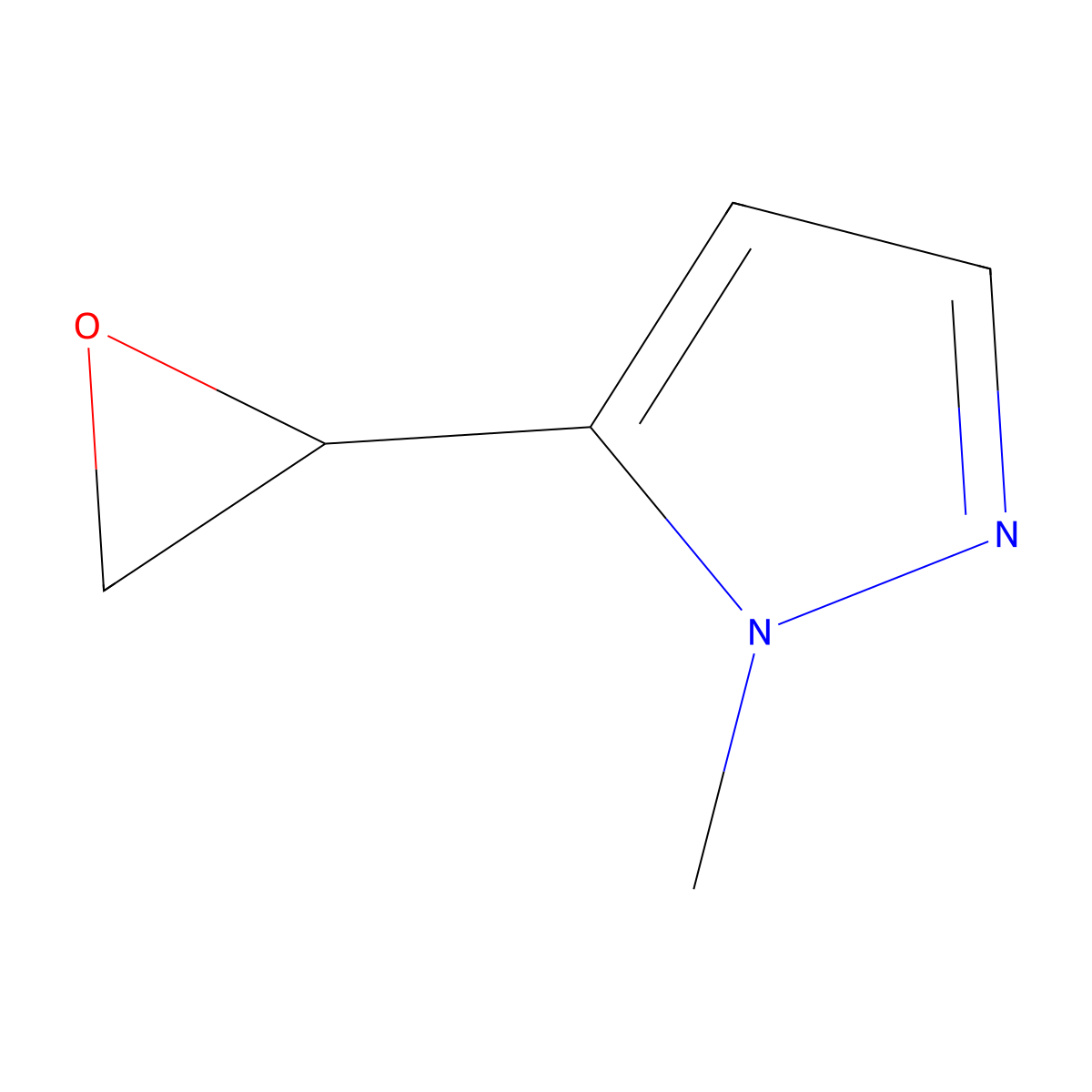 1-methyl-5-(oxiran-2-yl)-1H-pyrazole molecular structure, CAS 2168044-00-4