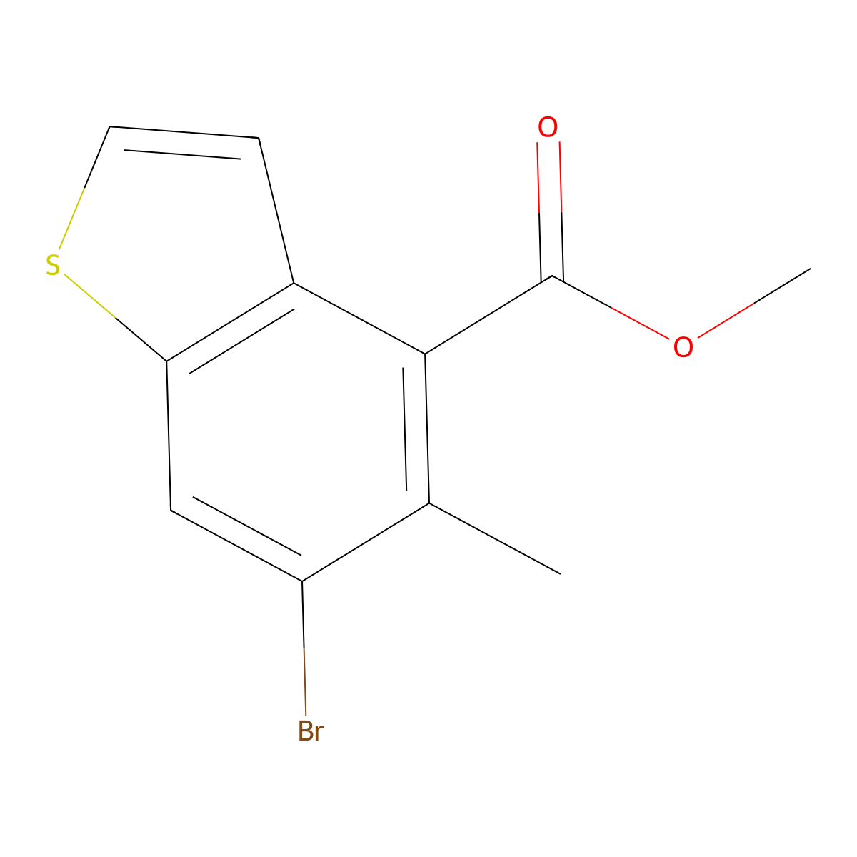 Methyl 6-bromo-5-methylbenzo[b]thiophene-4-carboxylate molecular structure, CAS 2168049-75-8