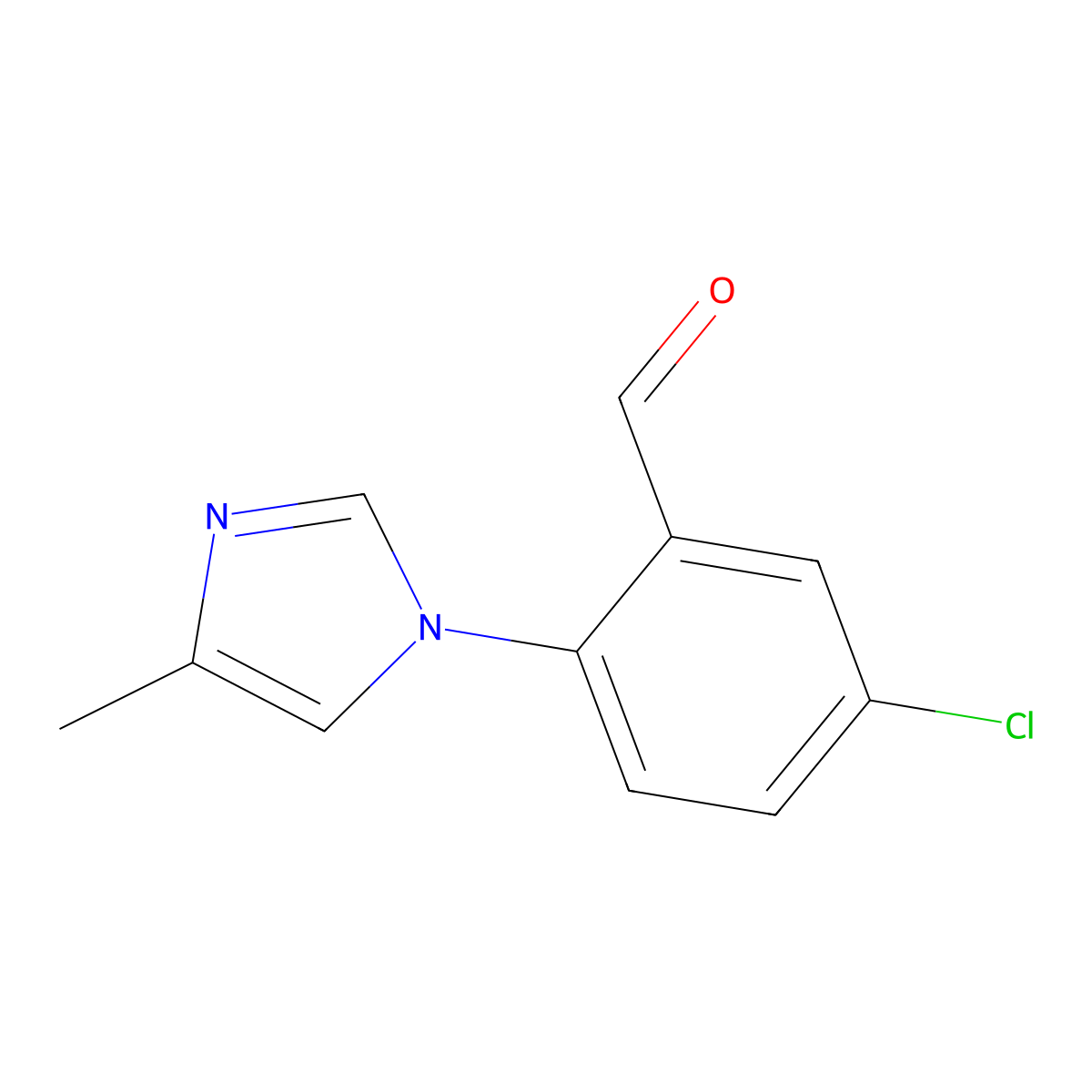 5-chloro-2-(4-methyl-1H-imidazol-1-yl)benzaldehyde molecular structure, CAS 2168052-40-0