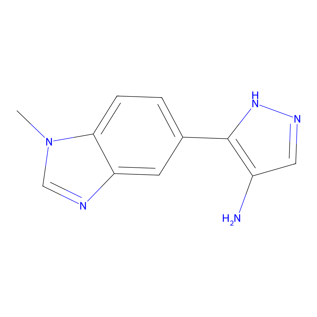 5-(1-Methyl-1h-1,3-benzodiazol-5-yl)-1h-pyrazol-4-amine molecular structure, CAS 2168062-33-5