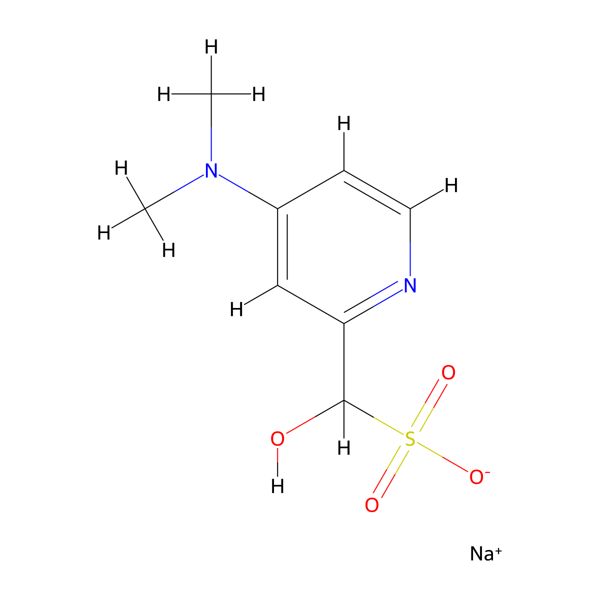 Sodium (4-(dimethylamino)pyridin-2-yl)(hydroxy)methanesulfonate molecular structure, CAS 2168063-97-4