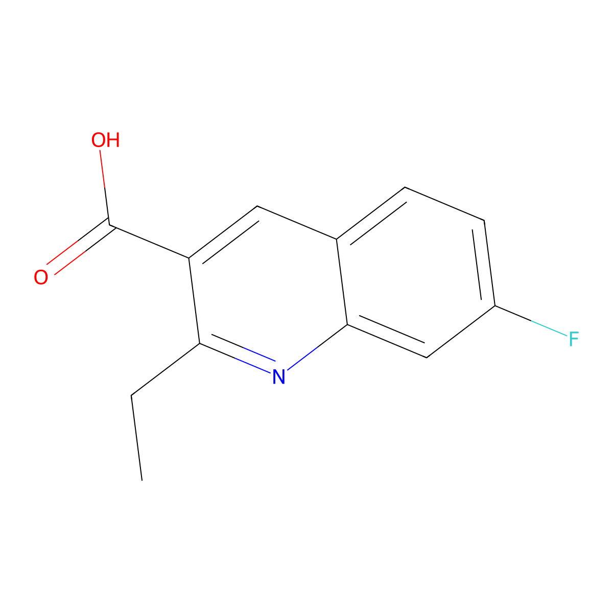 2-Ethyl-7-fluoroquinoline-3-carboxylic acid molecular structure, CAS 2168065-22-1
