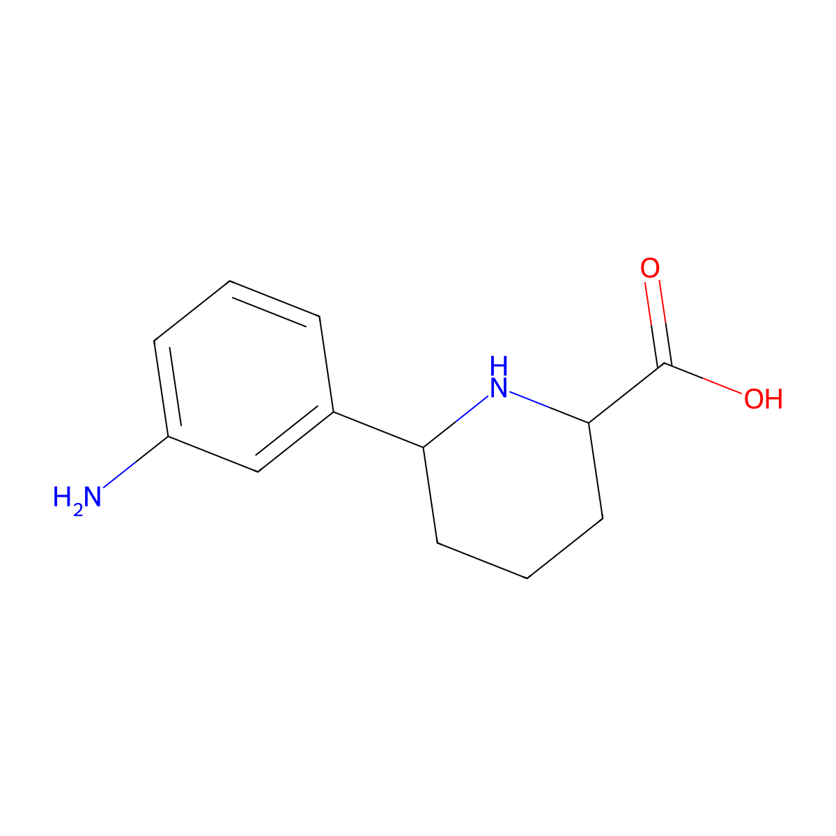 6-(3-Aminophenyl)piperidine-2-carboxylic acid molecular structure, CAS 2168066-65-5