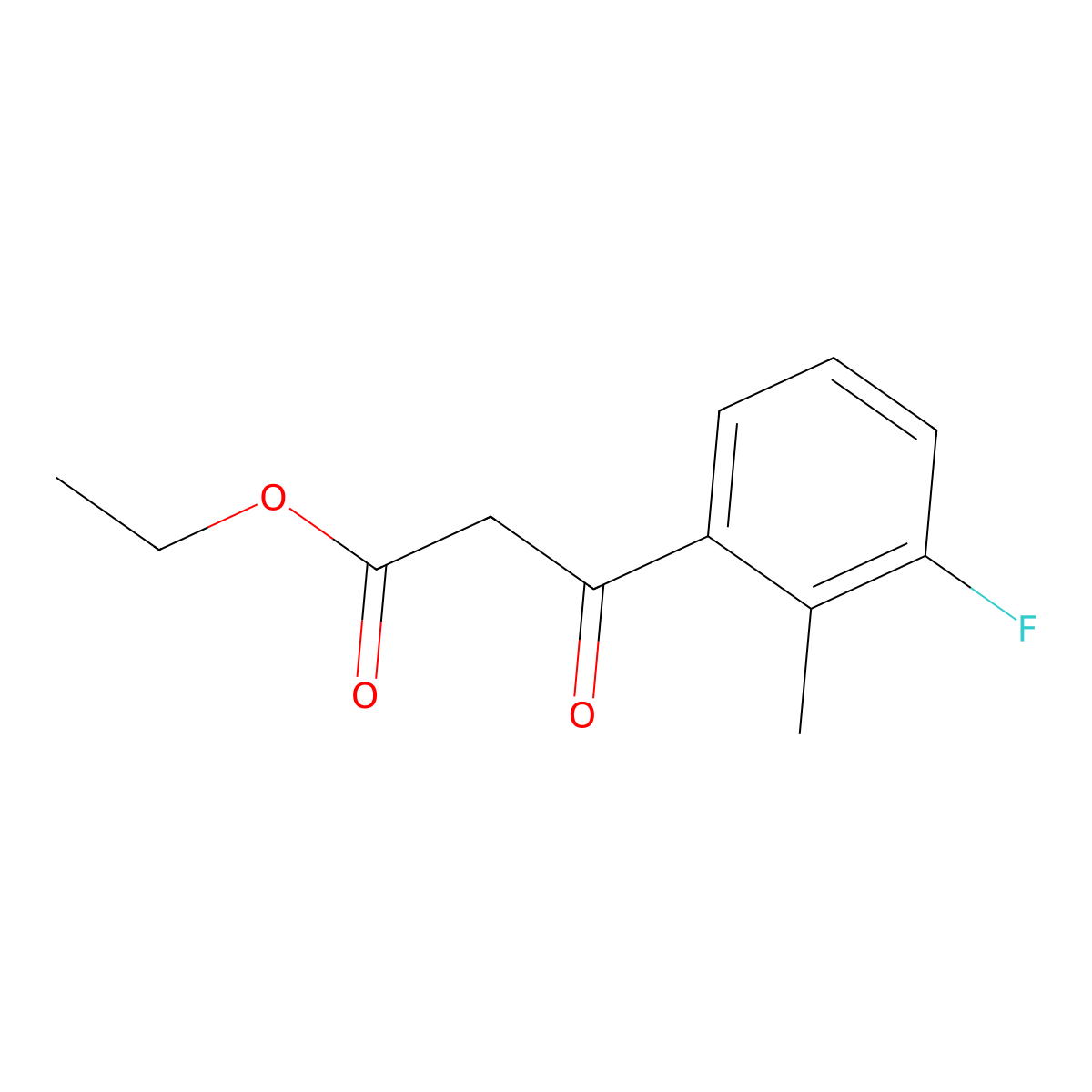 Ethyl 3-(3-fluoro-2-methylphenyl)-3-oxopropanoate molecular structure, CAS 2168067-37-4