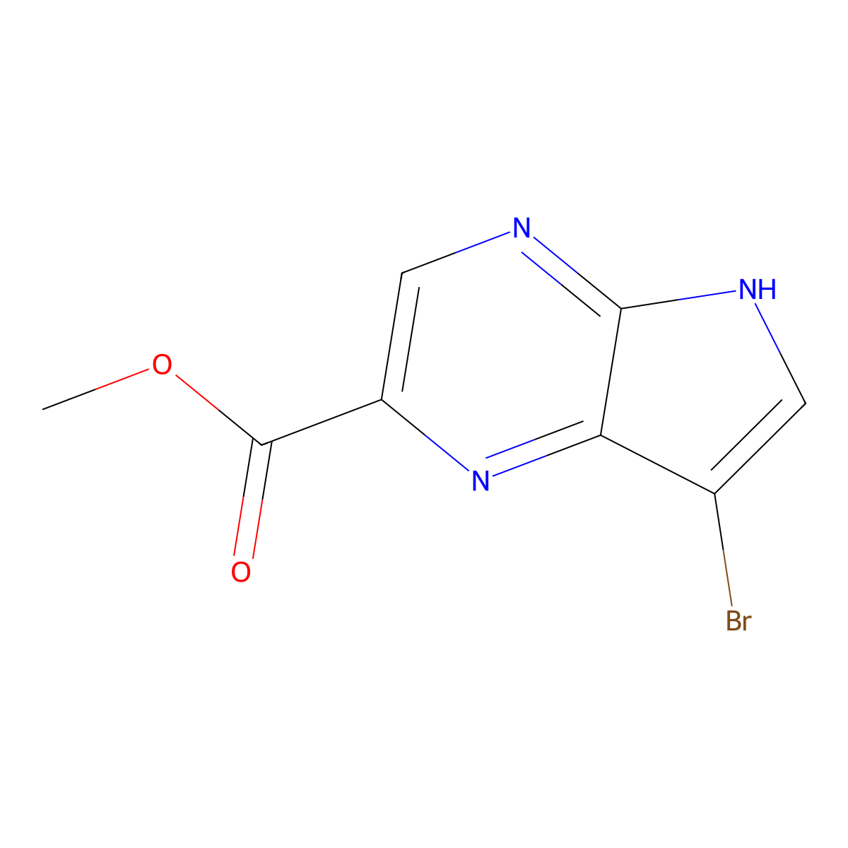 Methyl 7-bromo-5H-pyrrolo[2,3-b]pyrazine-2-carboxylate molecular structure, CAS 2168077-30-1