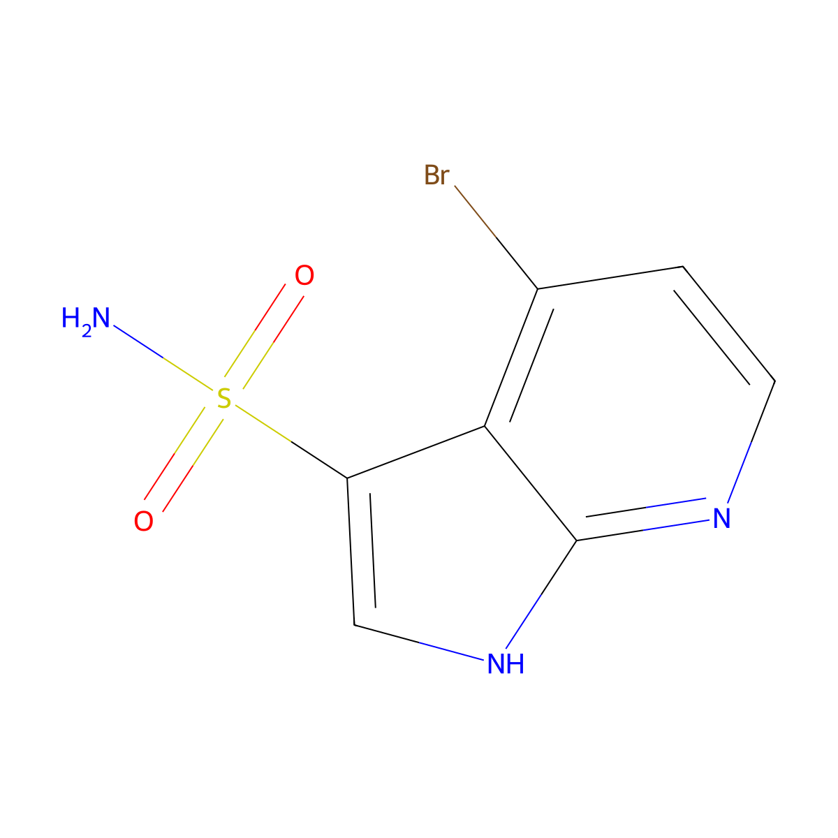 4-bromo-1H-pyrrolo[2,3-b]pyridine-3-sulfonamide molecular structure, CAS 2168077-64-1