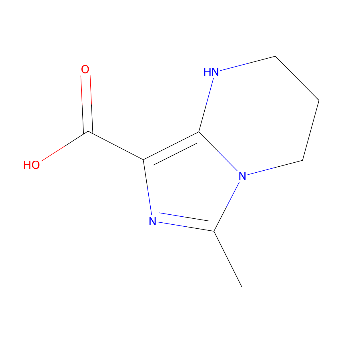 6-methyl-1H,2H,3H,4H-imidazo[1,5-a]pyrimidine-8-carboxylic acid molecular structure, CAS 2168079-14-7