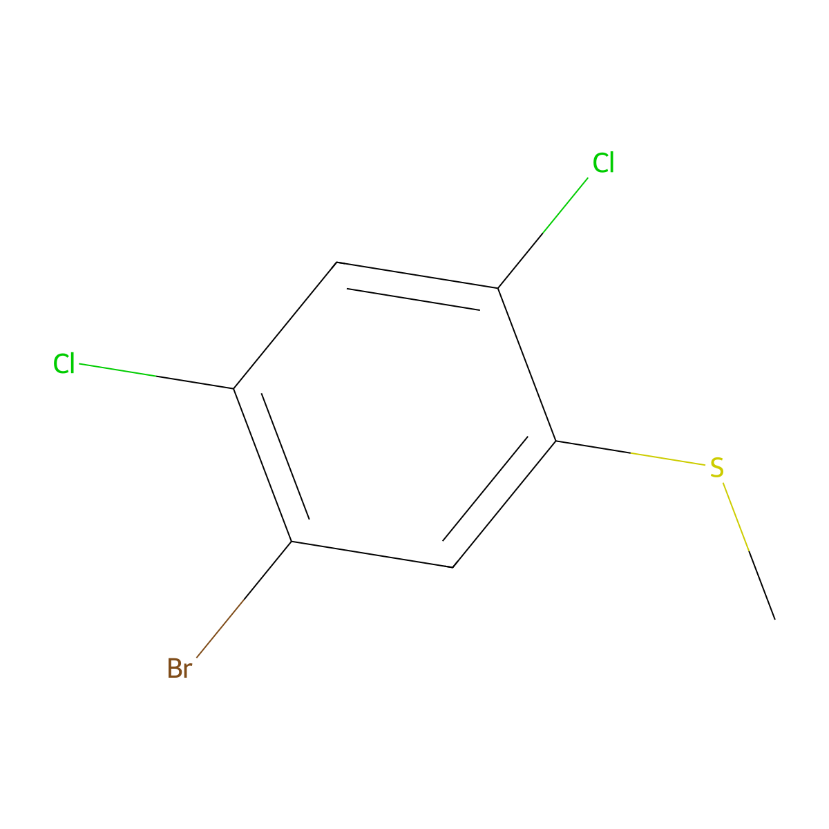 (5-Bromo-2,4-dichlorophenyl)(methyl)sulfane molecular structure, CAS 2168080-57-5