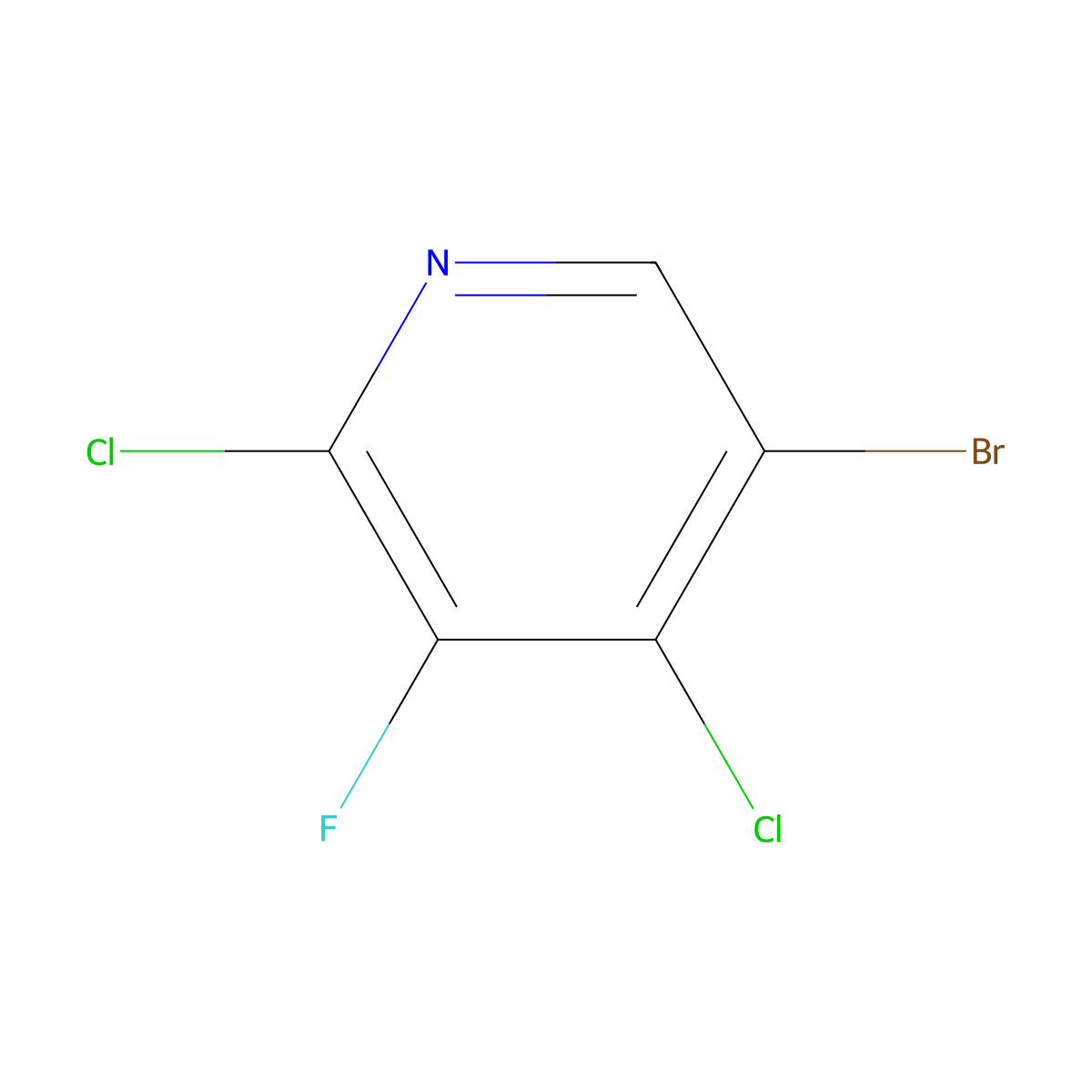 5-Bromo-2,4-dichloro-3-fluoropyridine molecular structure, CAS 2168081-38-5