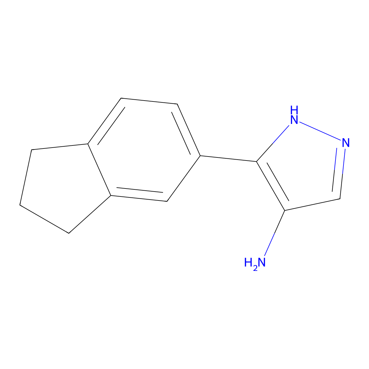 5-(2,3-Dihydro-1h-inden-5-yl)-1h-pyrazol-4-amine molecular structure, CAS 2168086-92-6