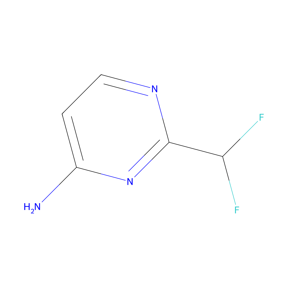 2-(Difluoromethyl)pyrimidin-4-amine molecular structure, CAS 2168089-42-5