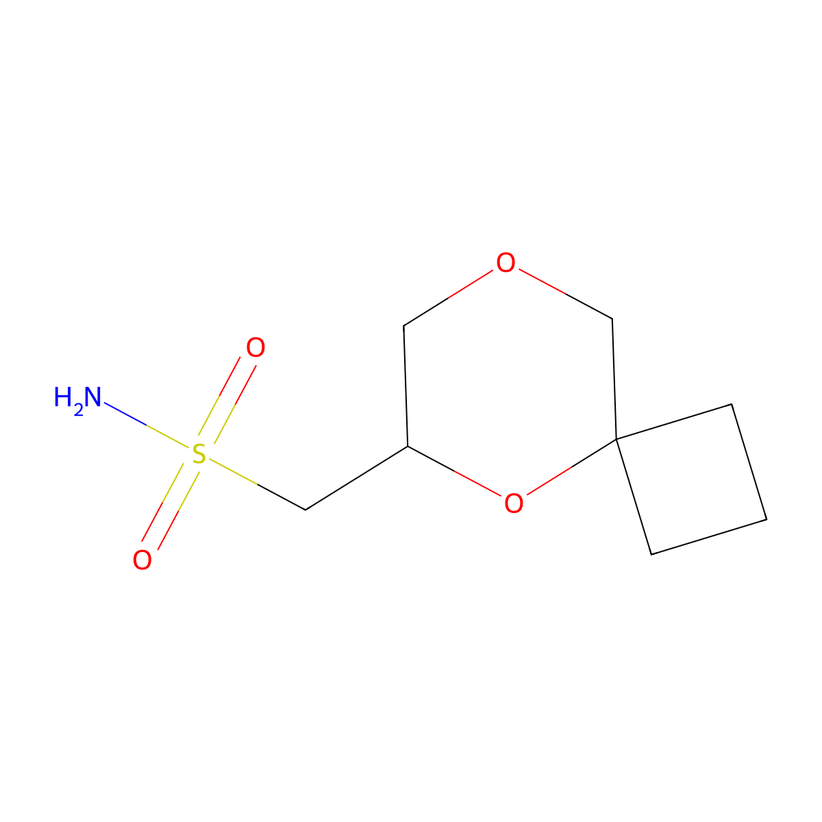{5,8-Dioxaspiro[3.5]nonan-6-yl}methanesulfonamide molecular structure, CAS 2168090-40-0