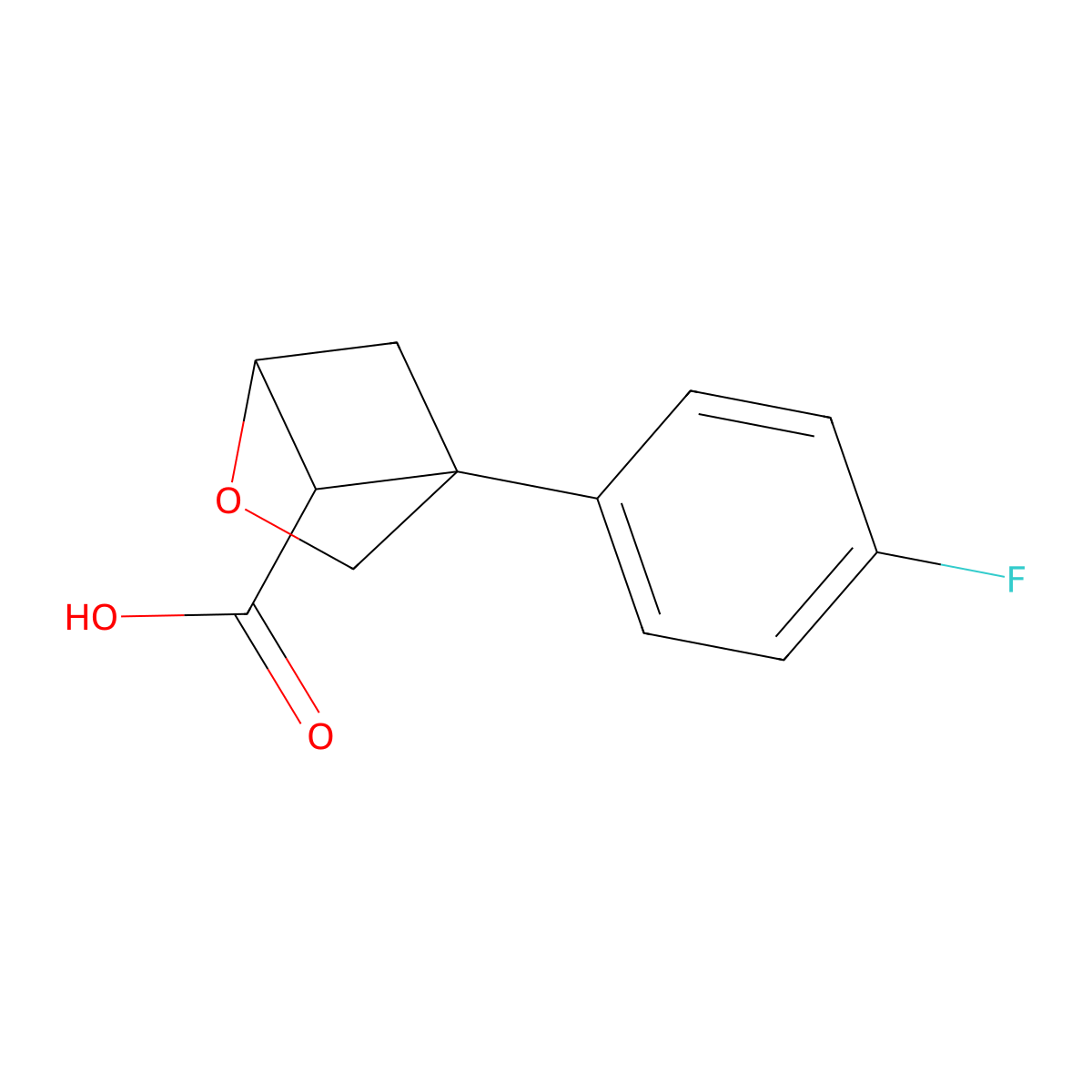 4-(4-Fluorophenyl)-2-oxabicyclo(2.1.1)hexane-5-carboxylic acid molecular structure, CAS 2168092-65-5