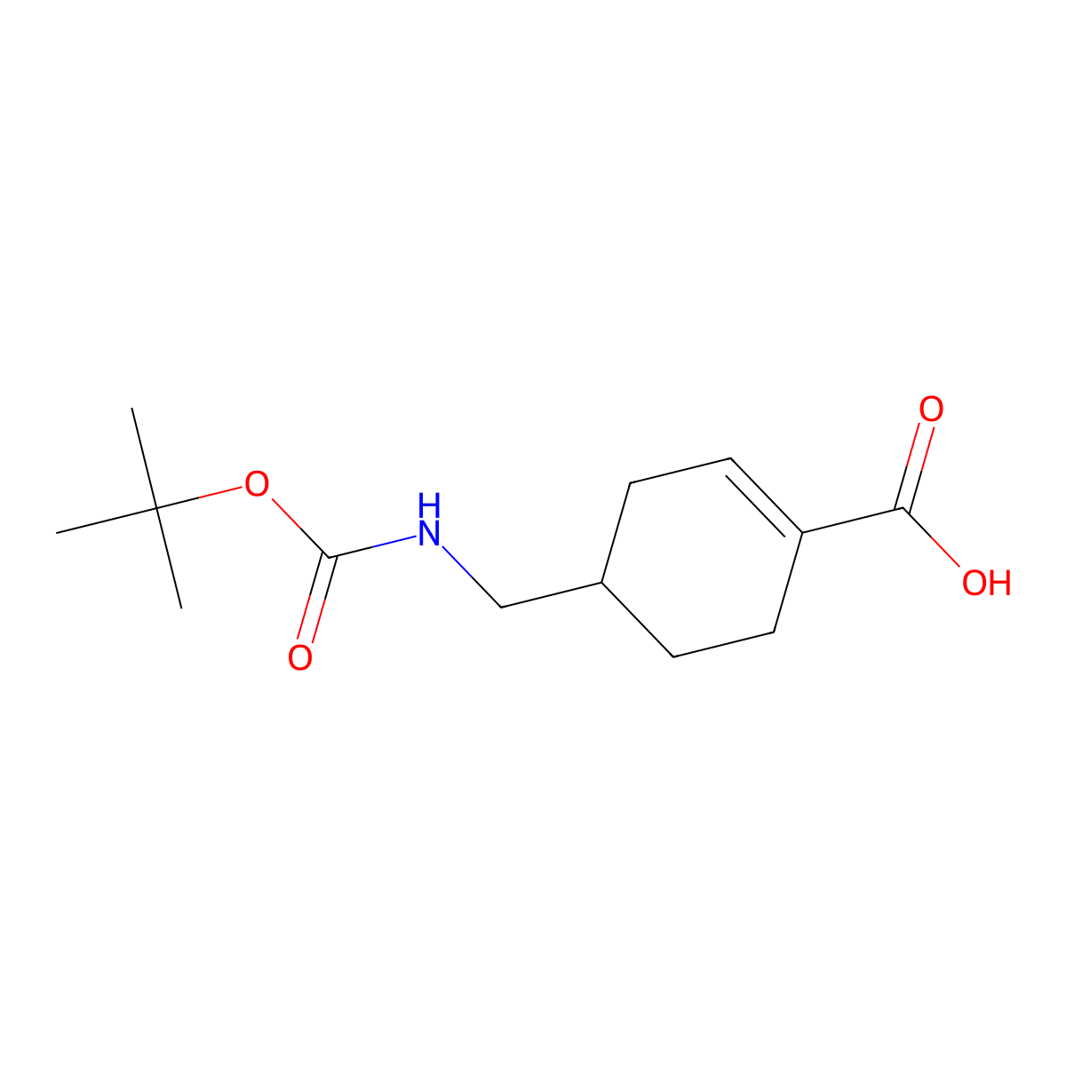 4-({[(Tert-butoxy)carbonyl]amino}methyl)cyclohex-1-ene-1-carboxylic acid molecular structure, CAS 2168093-13-6