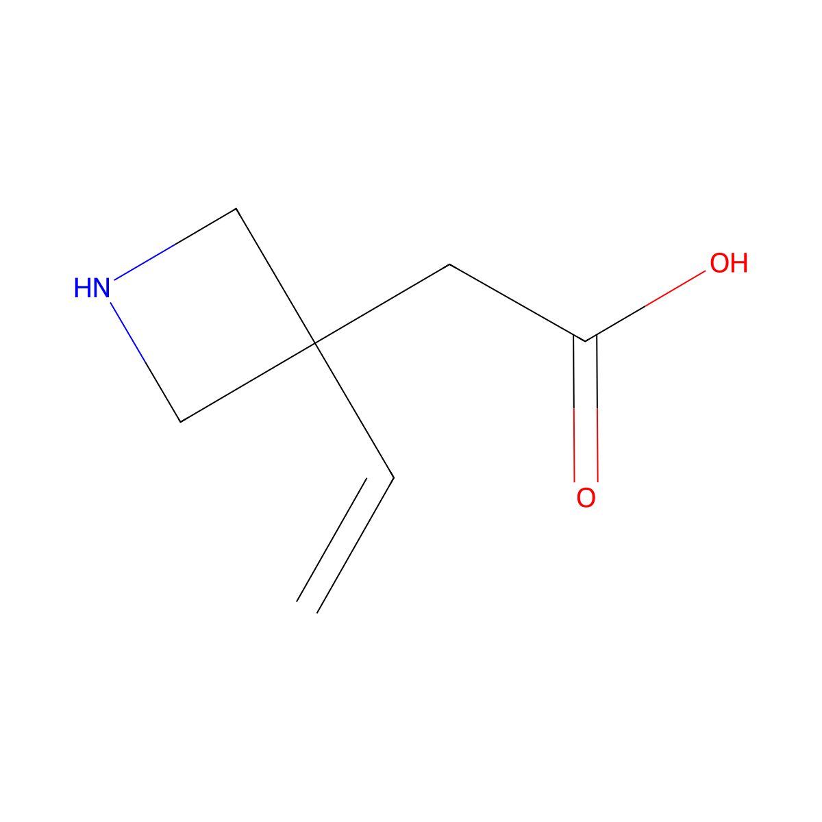2-(3-Ethenylazetidin-3-yl)acetic acid molecular structure, CAS 2168093-77-2