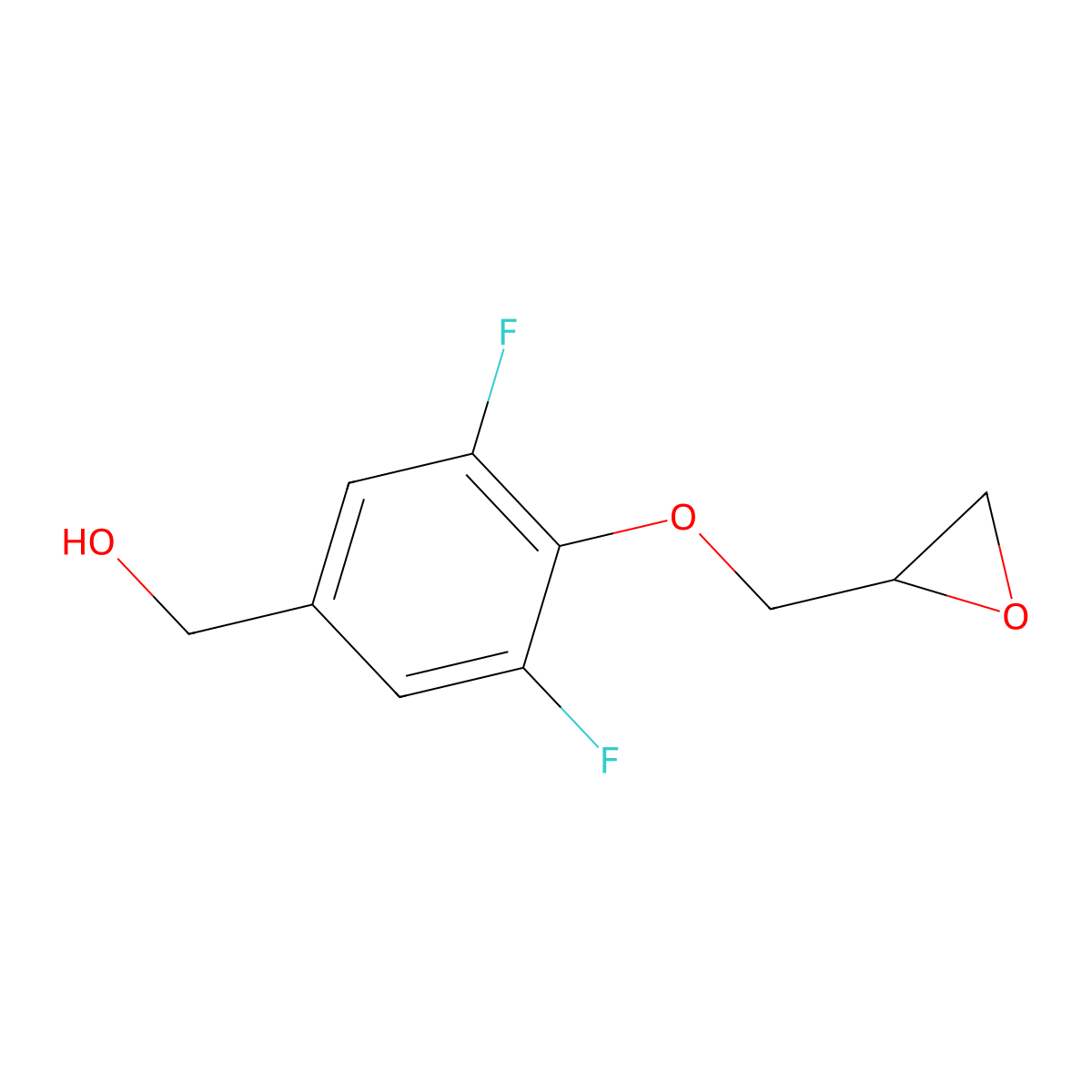 {3,5-Difluoro-4-[(oxiran-2-yl)methoxy]phenyl}methanol molecular structure, CAS 2168094-30-0