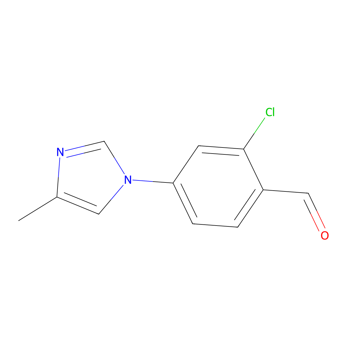 2-chloro-4-(4-methyl-1H-imidazol-1-yl)benzaldehyde molecular structure, CAS 2168096-75-9