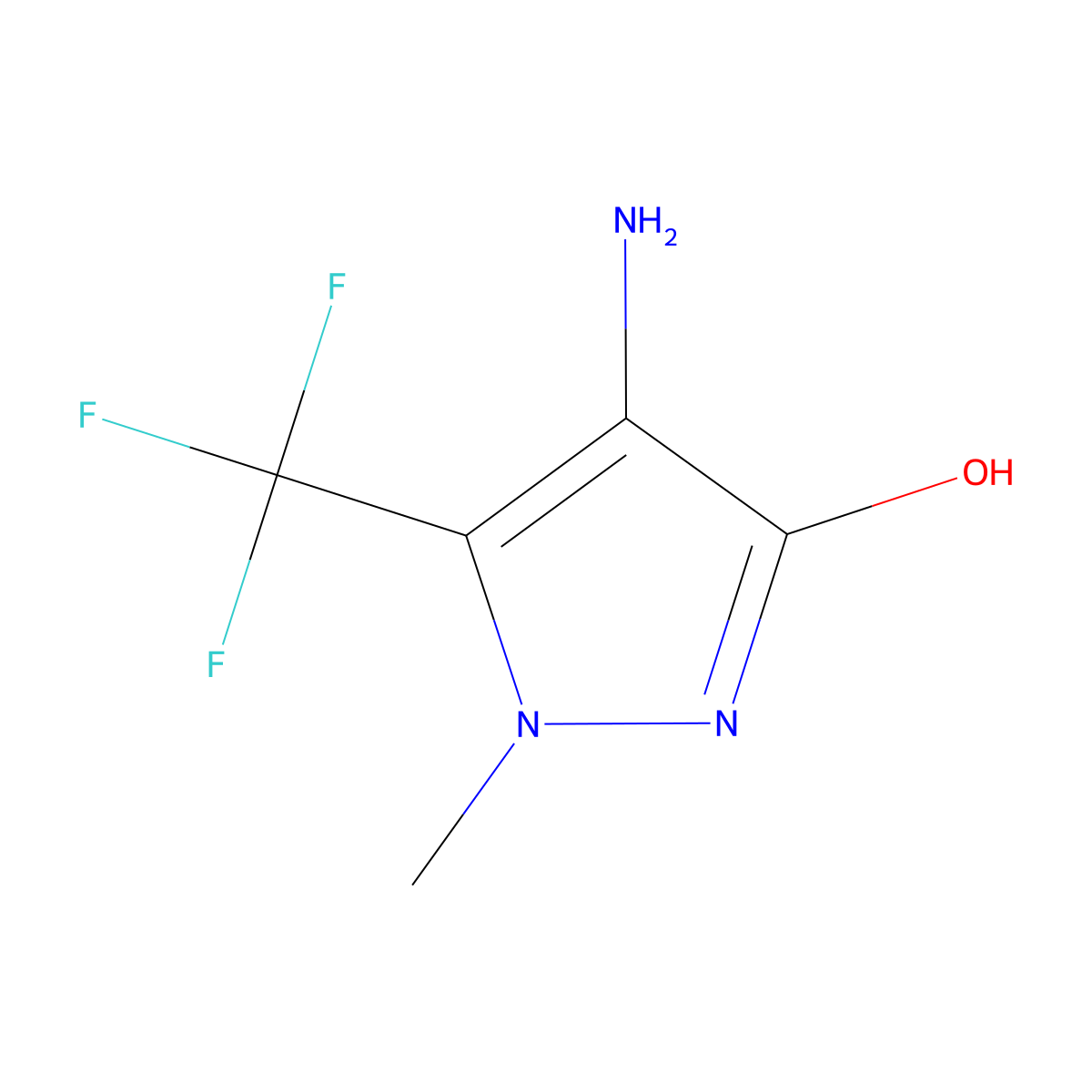 4-Amino-1-methyl-5-(trifluoromethyl)-1H-pyrazol-3-ol molecular structure, CAS 2168106-23-6