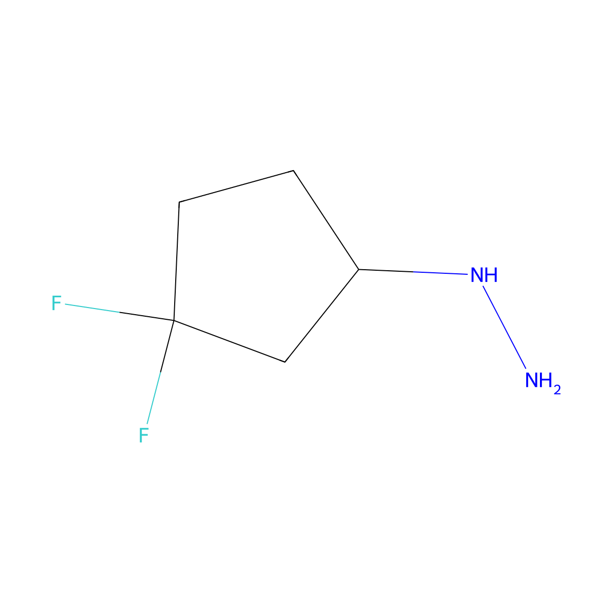 (3,3-Difluorocyclopentyl)hydrazine molecular structure, CAS 2168107-50-2