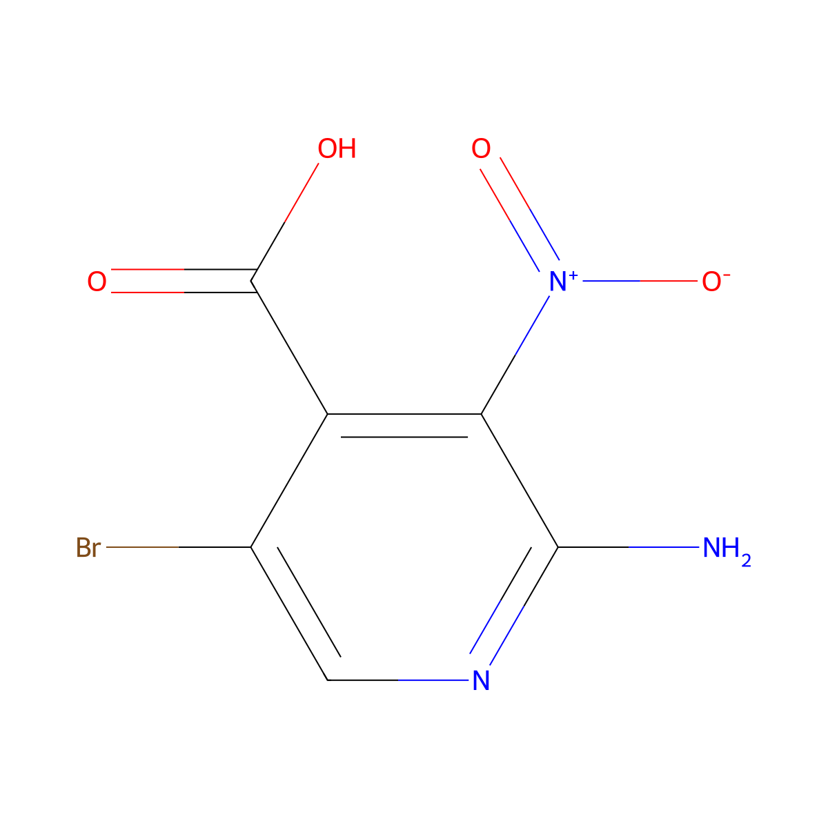 2-Amino-5-bromo-3-nitropyridine-4-carboxylic acid molecular structure, CAS 2168107-74-0
